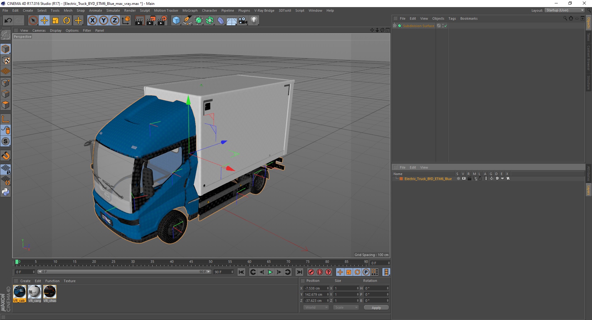 3D Electric Truck BYD ETM6 Blue model