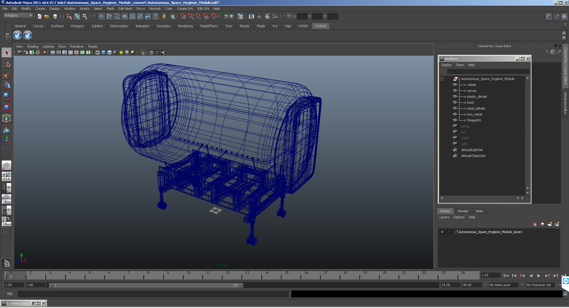 3D Autonomous Space Hygiene Module