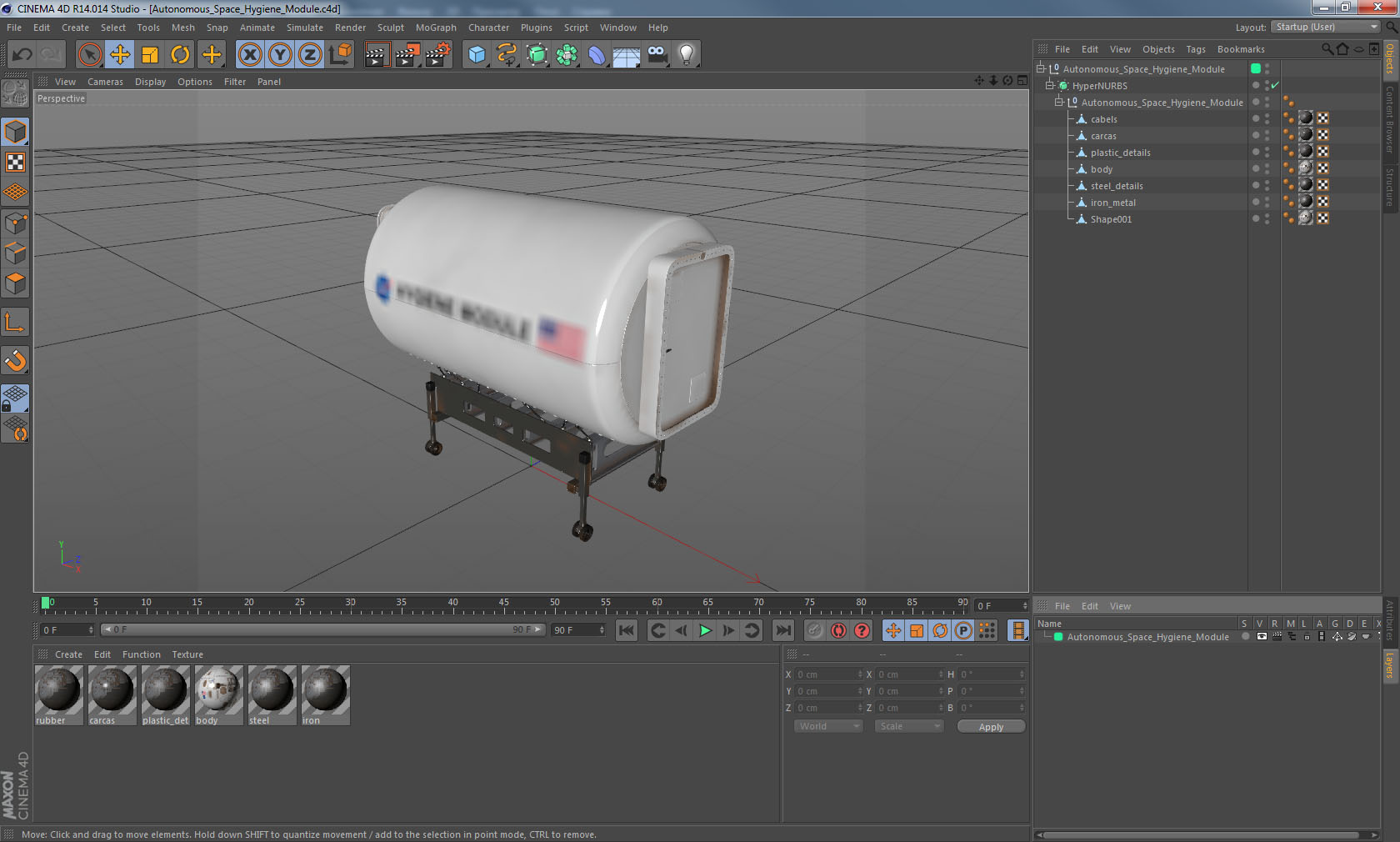 3D Autonomous Space Hygiene Module