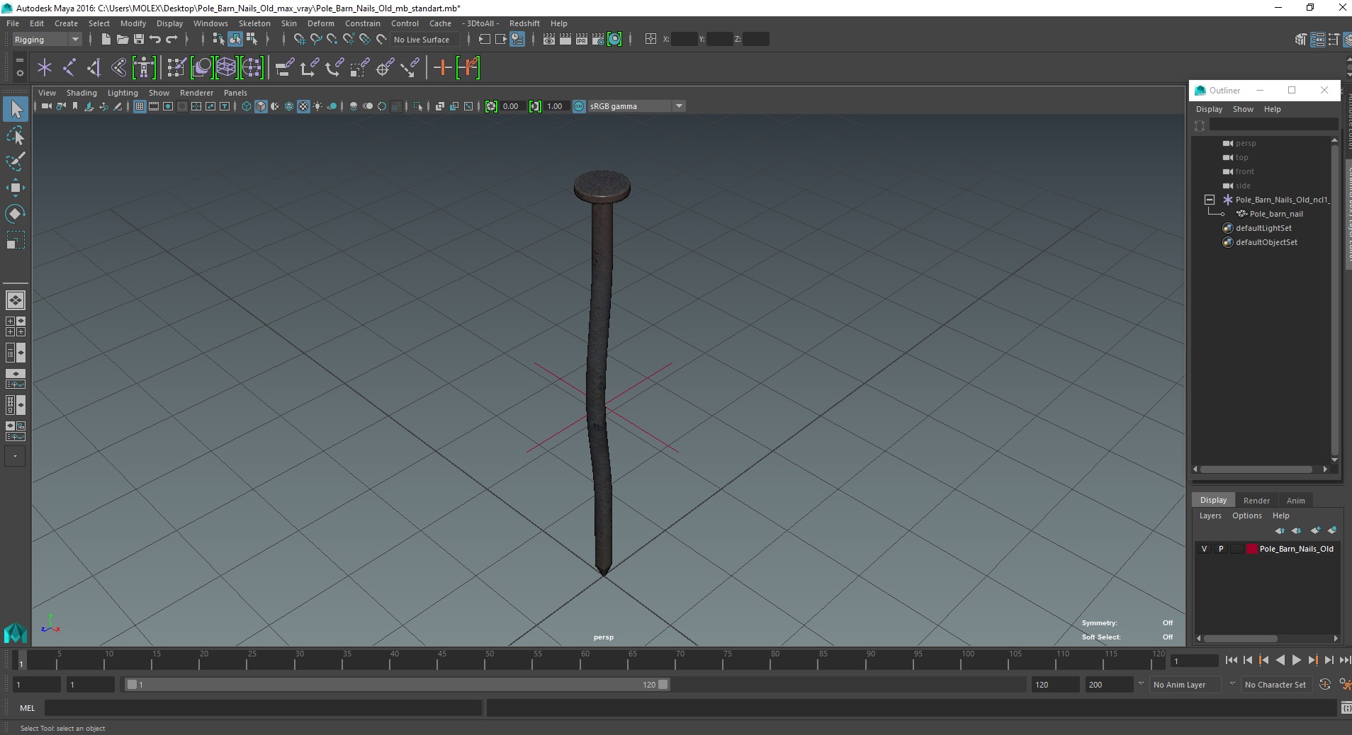 Pole Barn Nails Old 3D model
