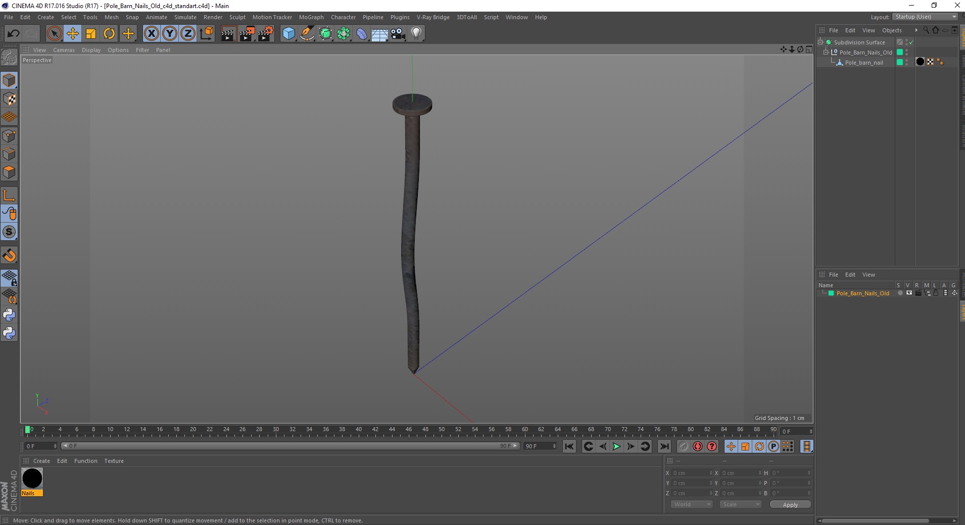 Pole Barn Nails Old 3D model