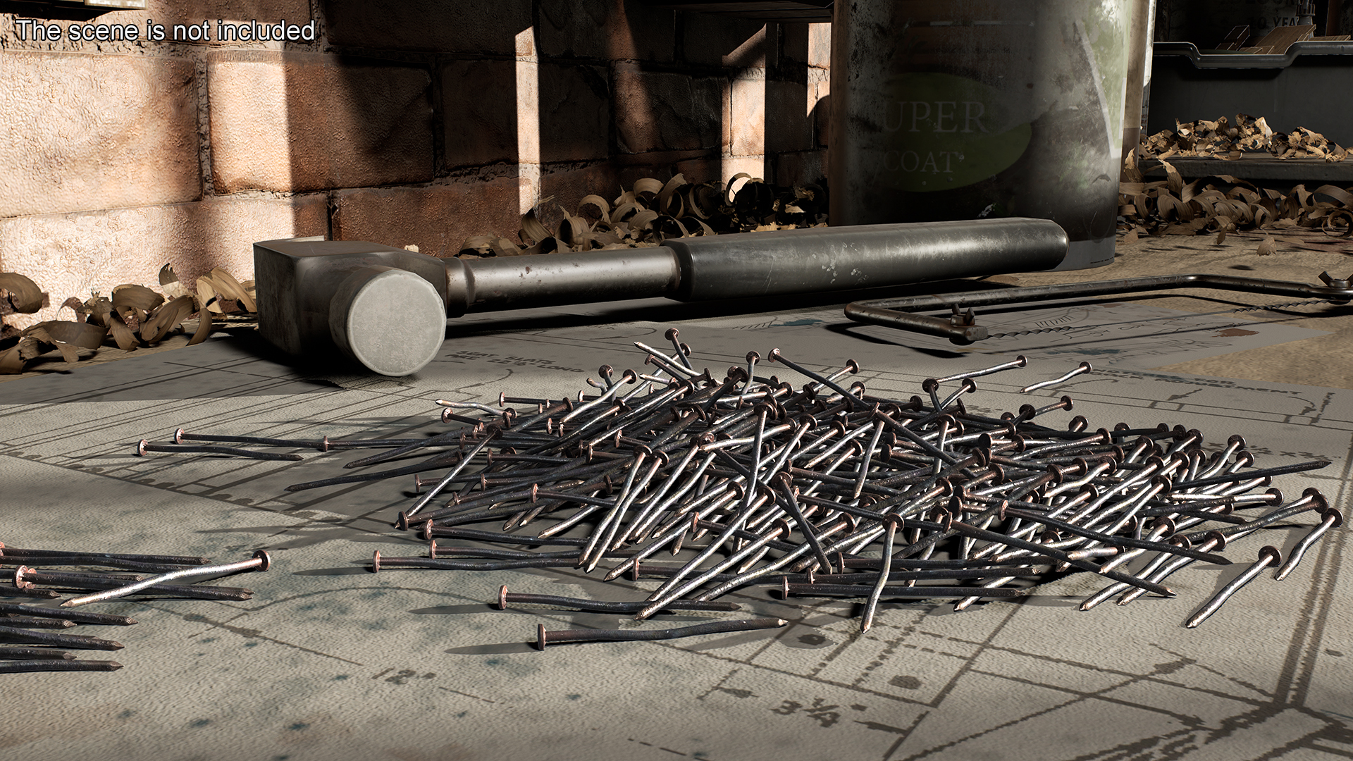 Pole Barn Nails Old 3D model