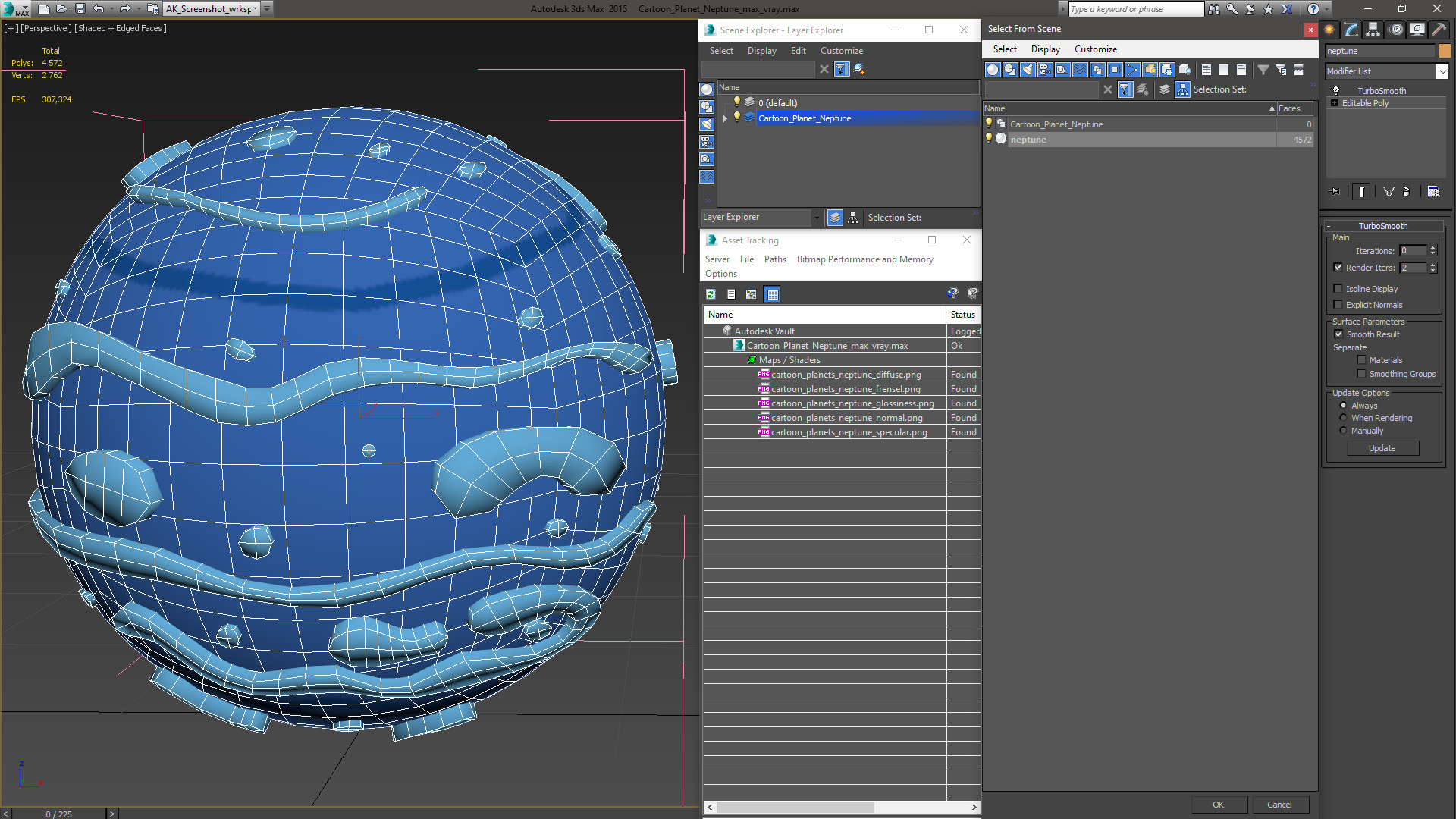 Cartoon Planet Neptune 3D