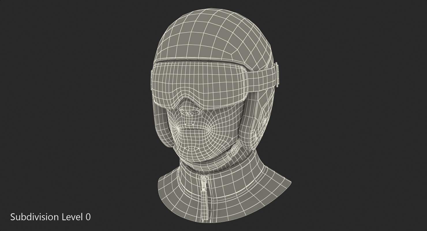 3D model Skier Head in Helmet