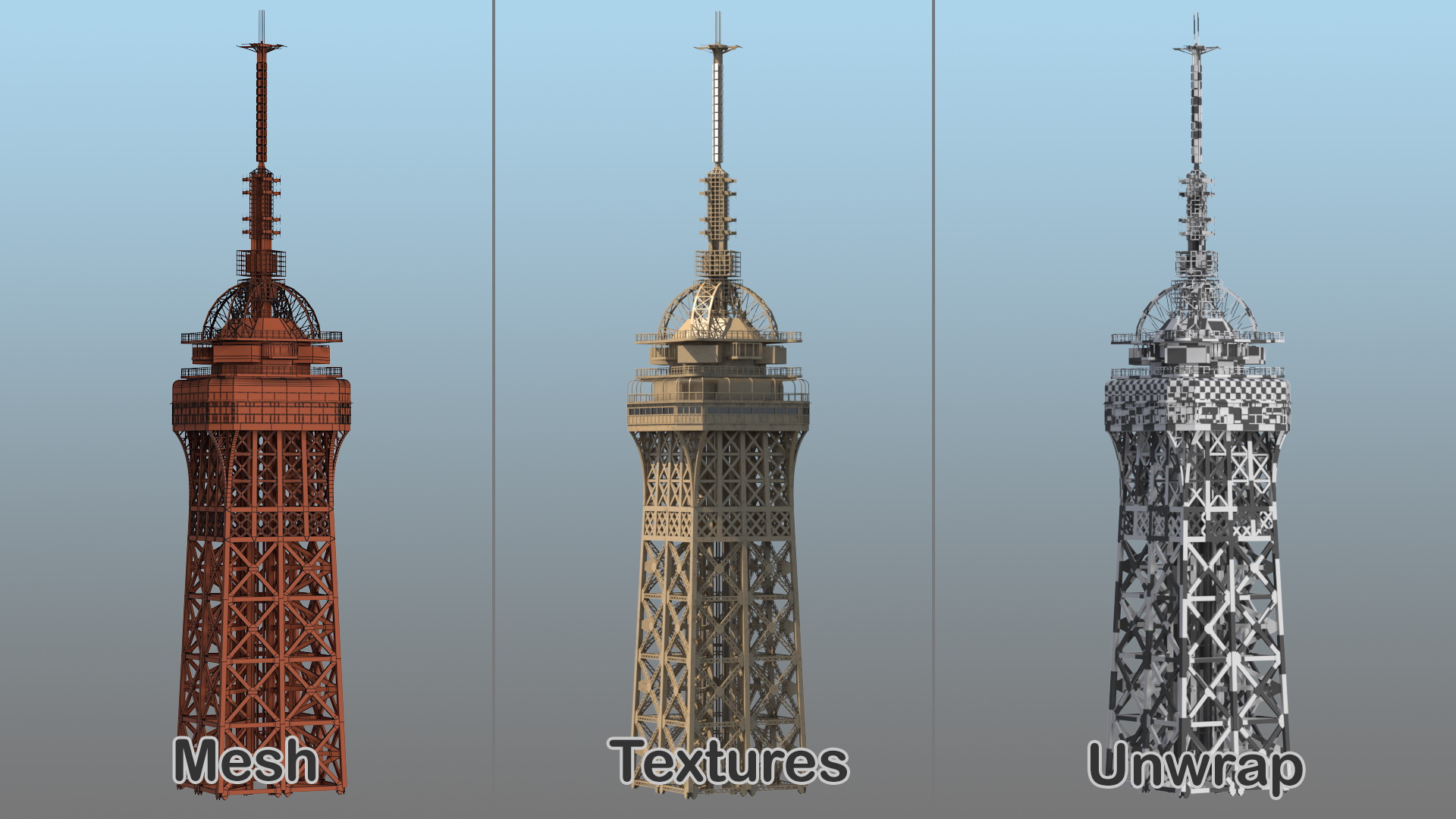 Top of Eiffel Tower 3D model