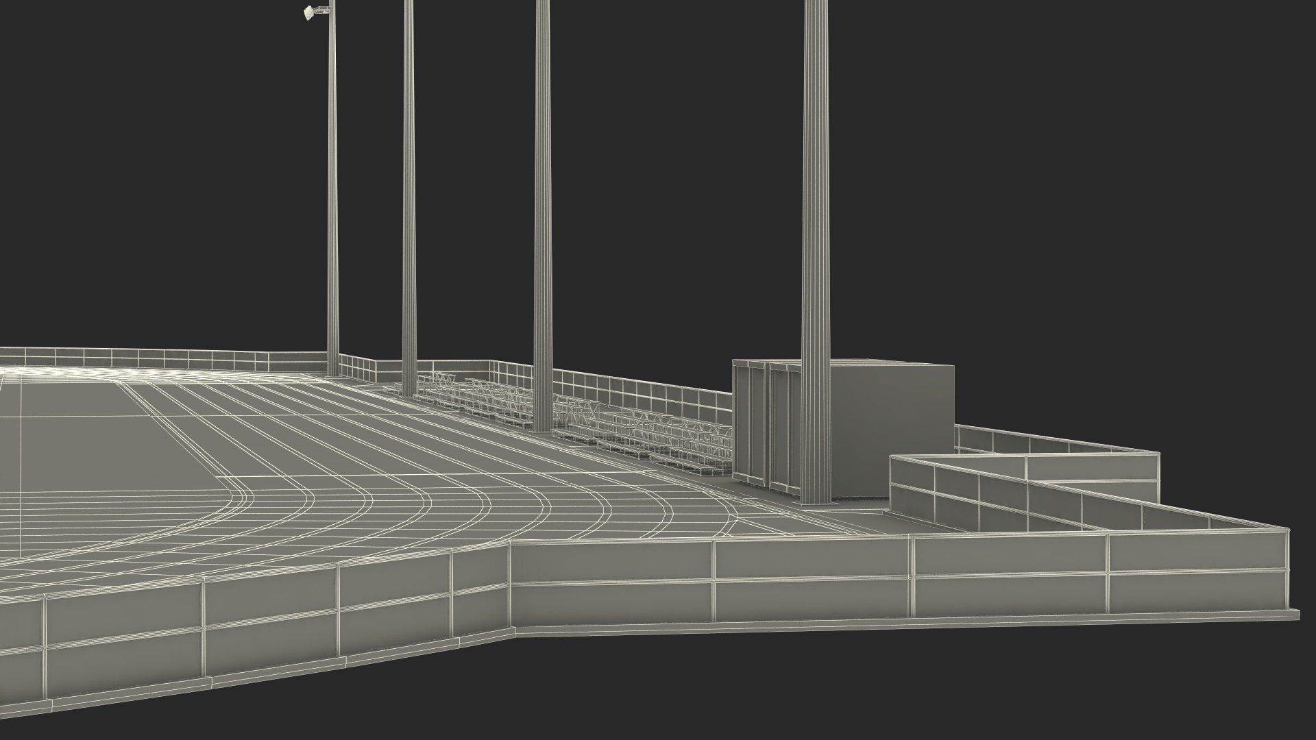 3D model Athletic Running Track Stadium
