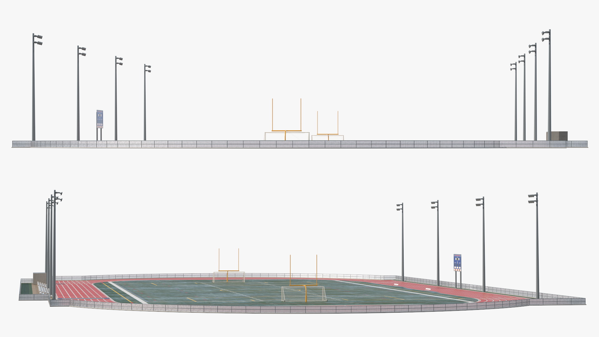 3D model Athletic Running Track Stadium