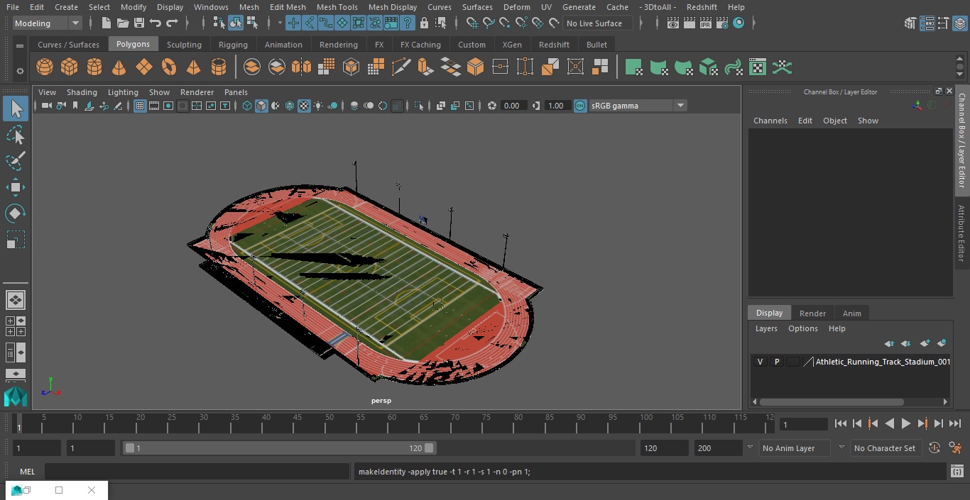 3D model Athletic Running Track Stadium