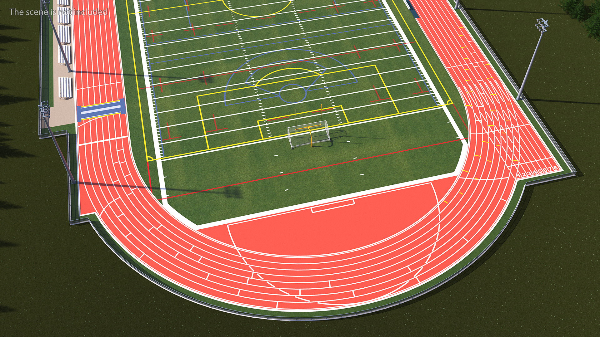 3D model Athletic Running Track Stadium