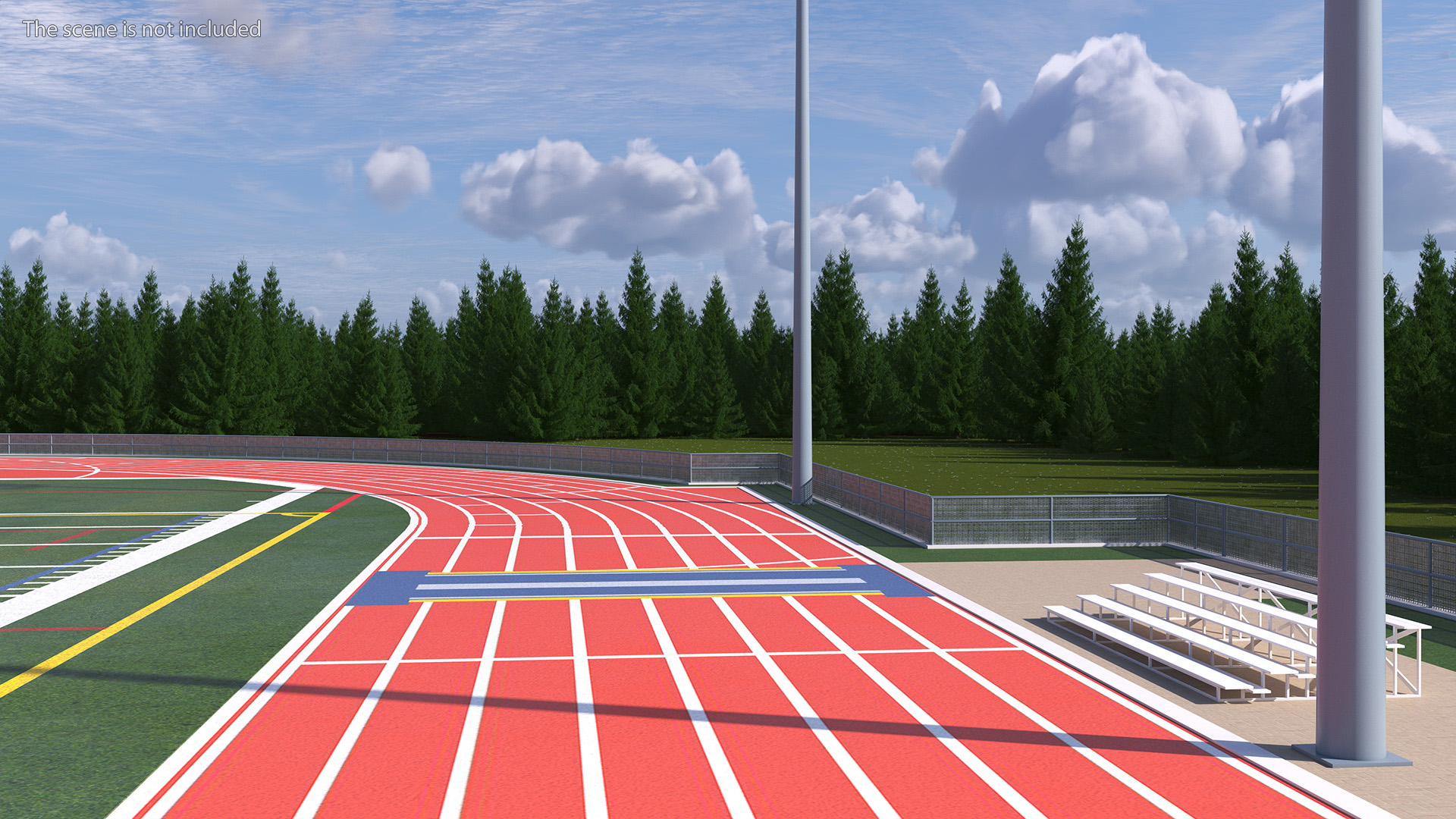3D model Athletic Running Track Stadium