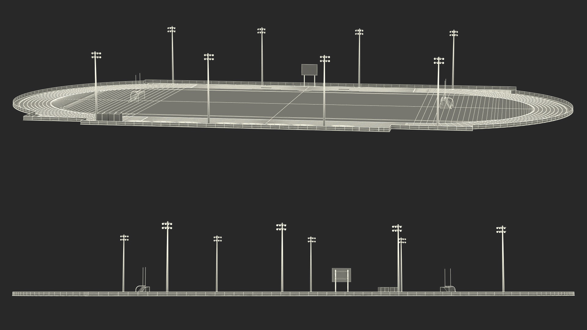 3D model Athletic Running Track Stadium