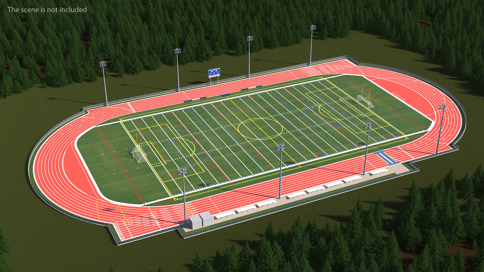 3D model Athletic Running Track Stadium