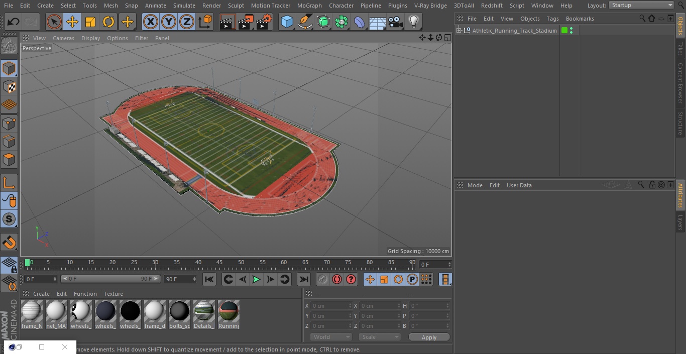 3D model Athletic Running Track Stadium