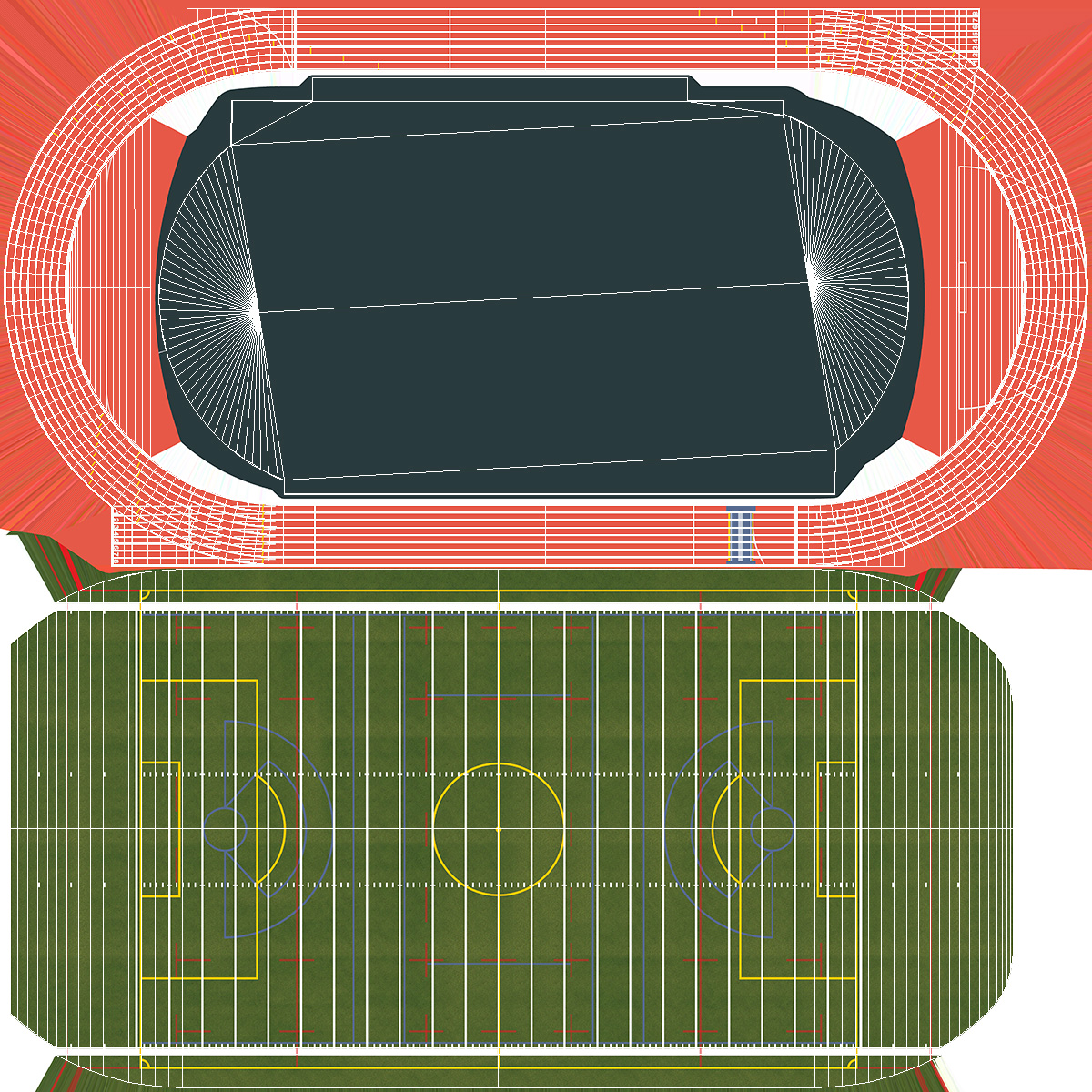 3D model Athletic Running Track Stadium