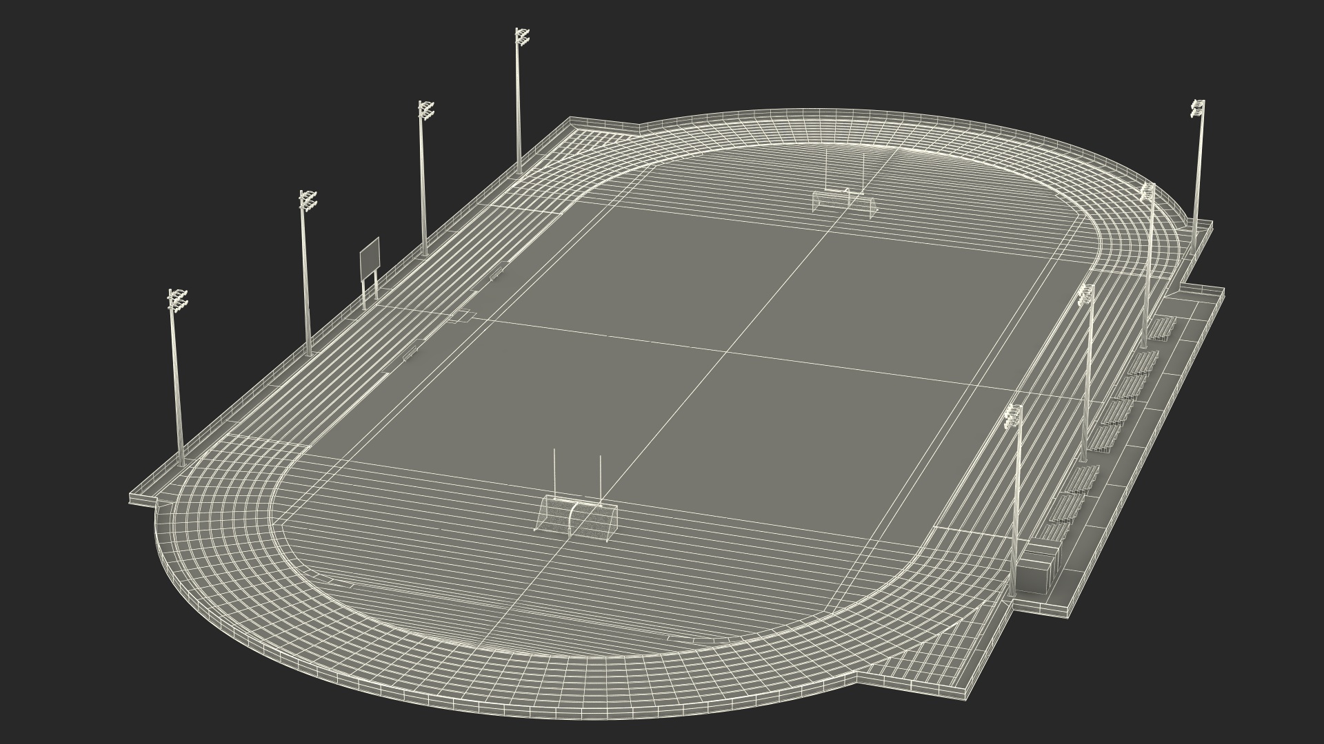 3D model Athletic Running Track Stadium
