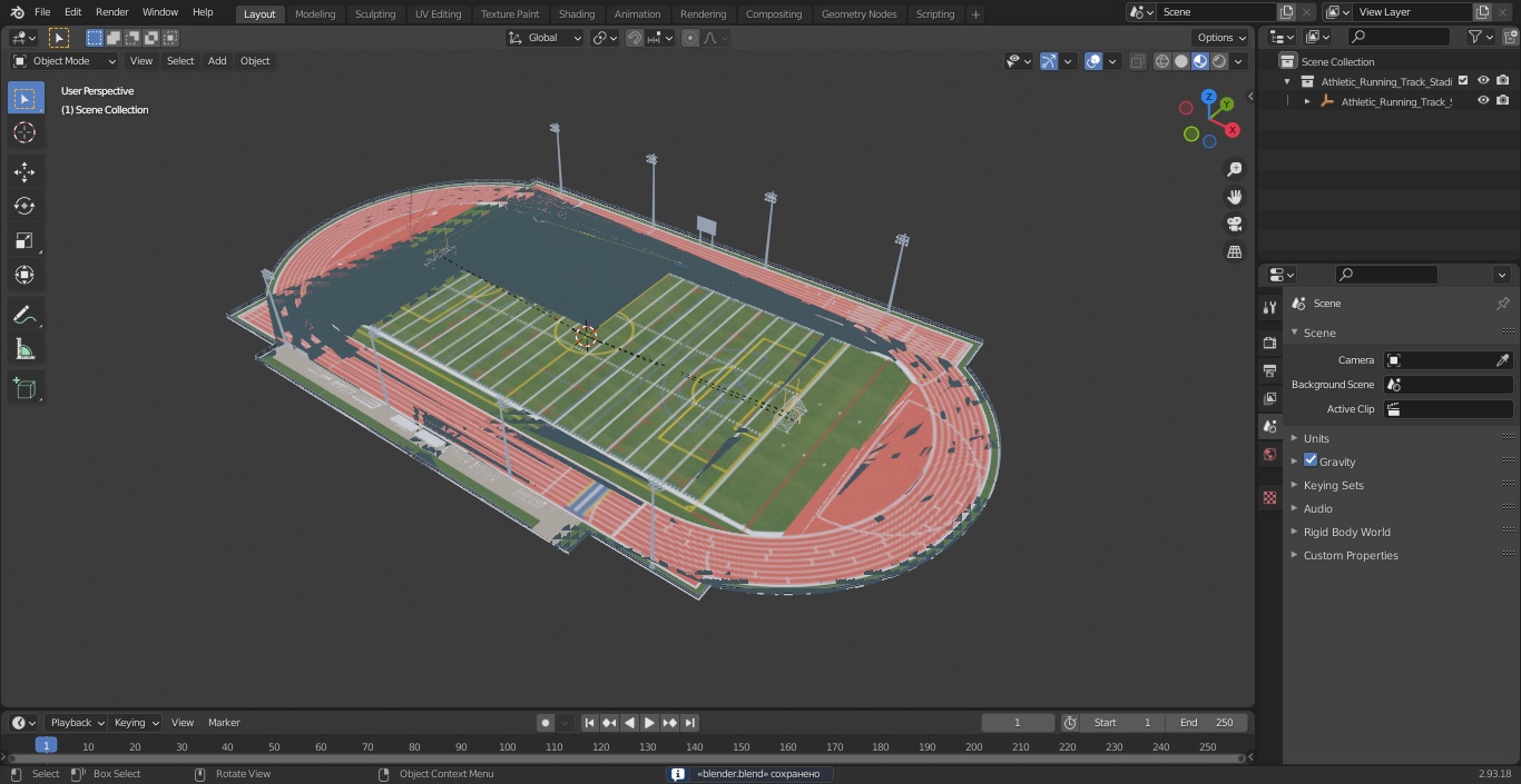 3D model Athletic Running Track Stadium