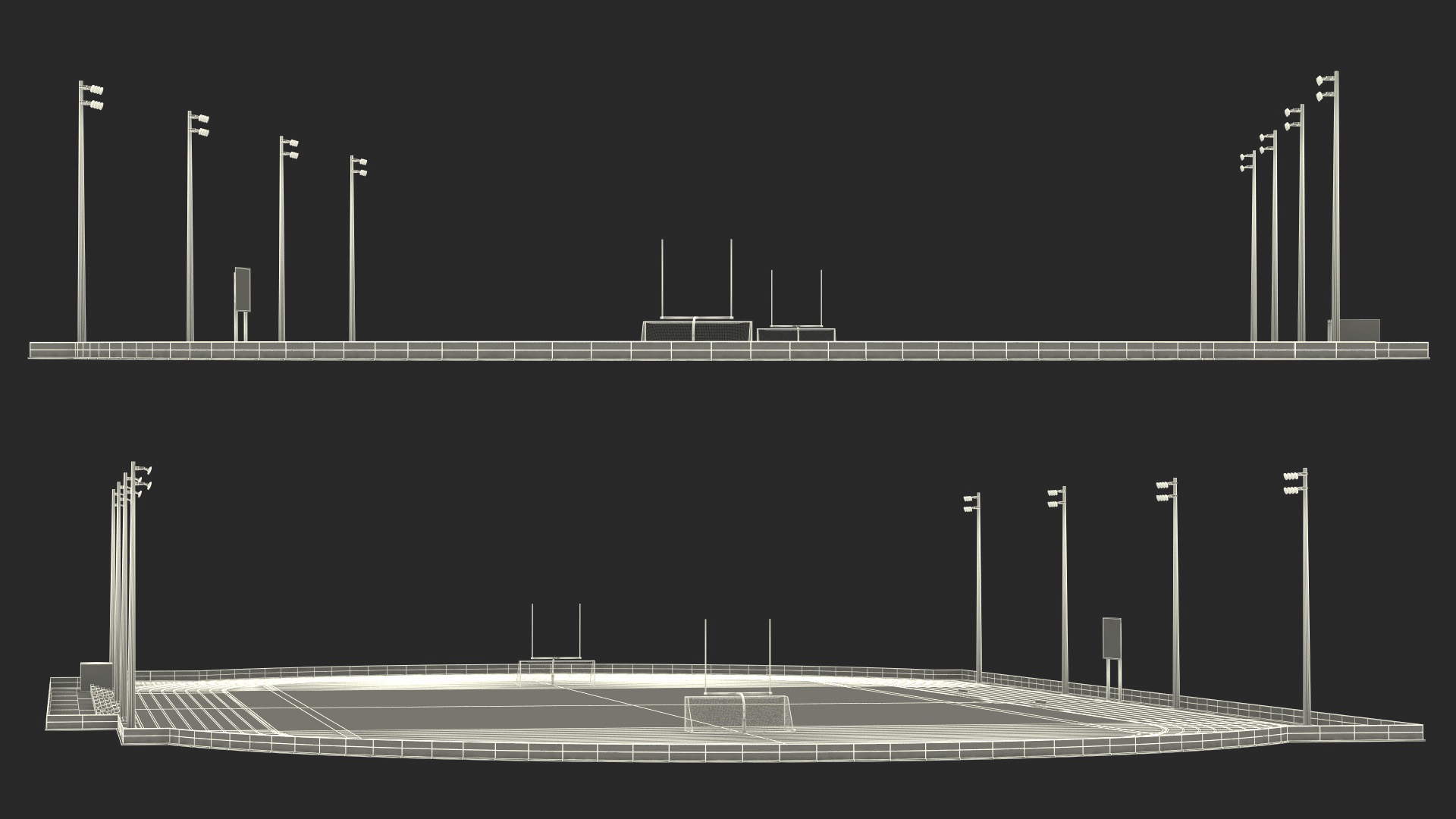 3D model Athletic Running Track Stadium