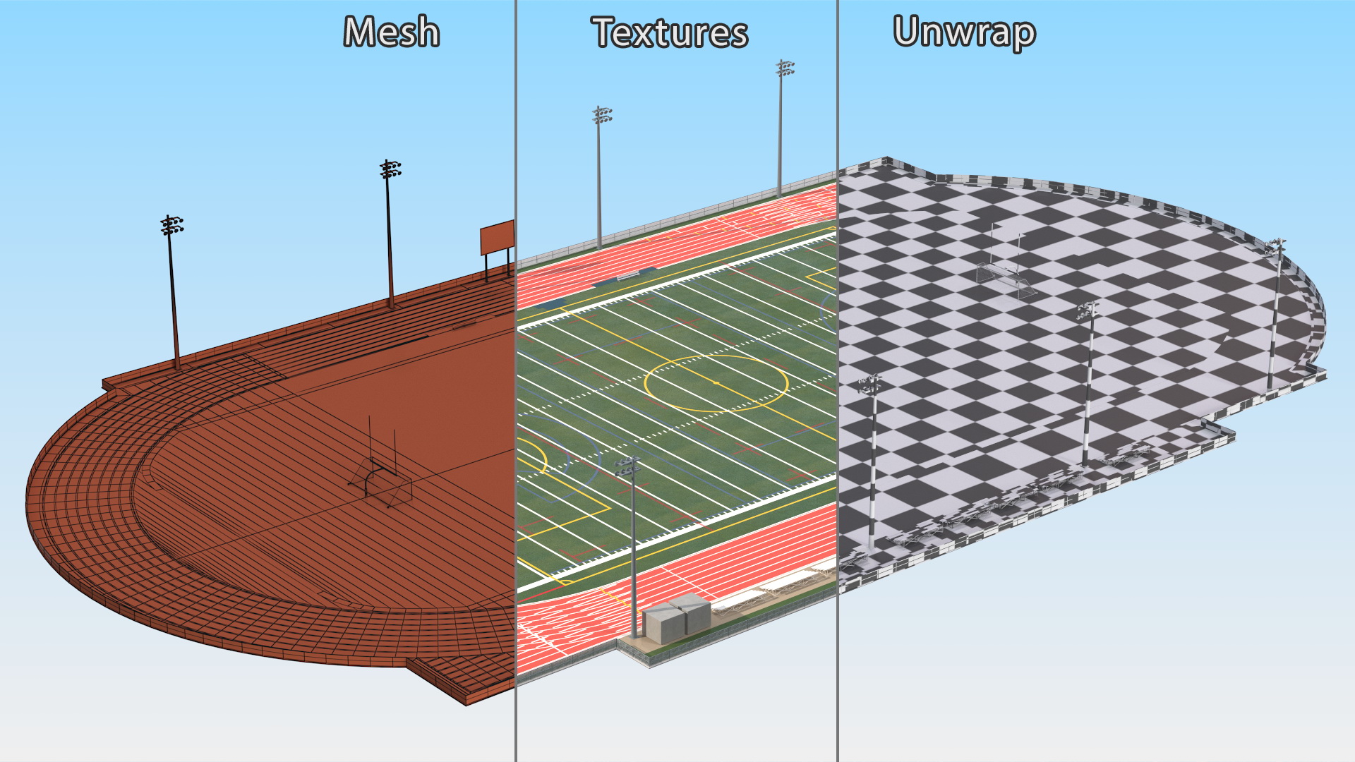3D model Athletic Running Track Stadium