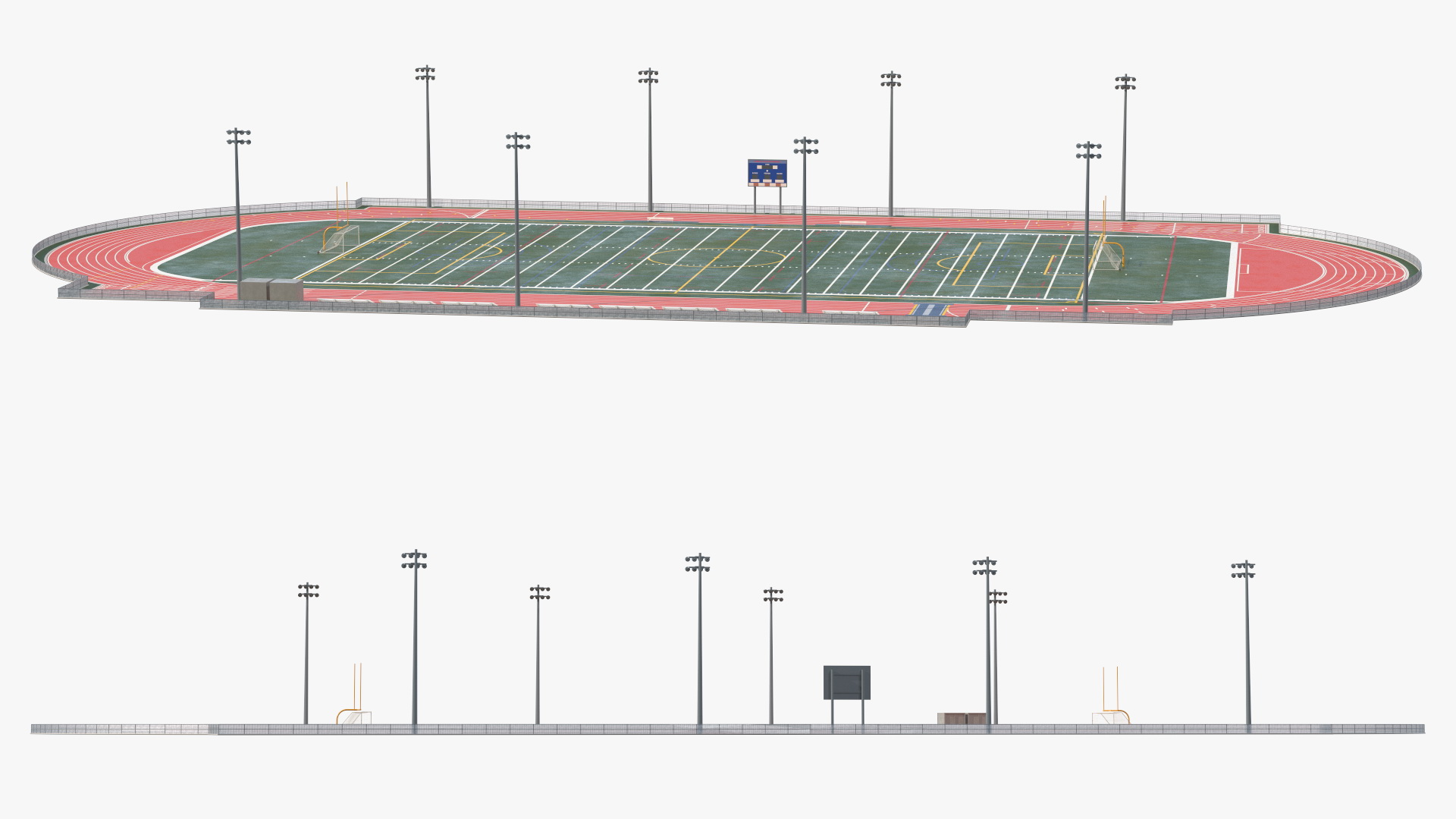 3D model Athletic Running Track Stadium