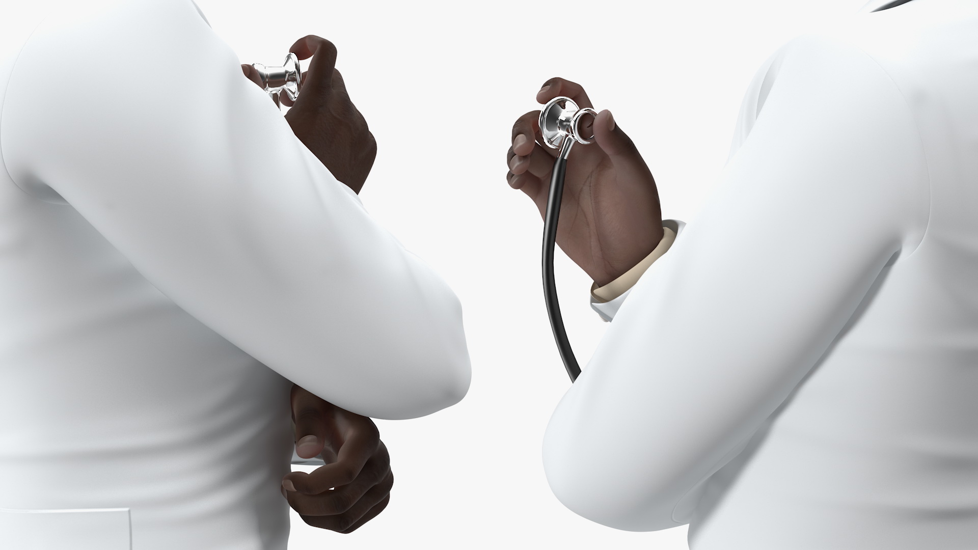 African American Man wearing Lab Coat 3D