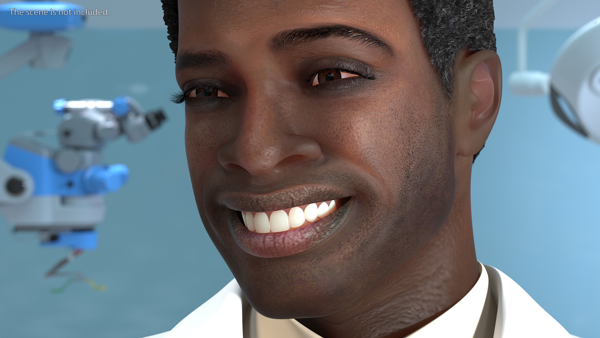 African American Man wearing Lab Coat 3D