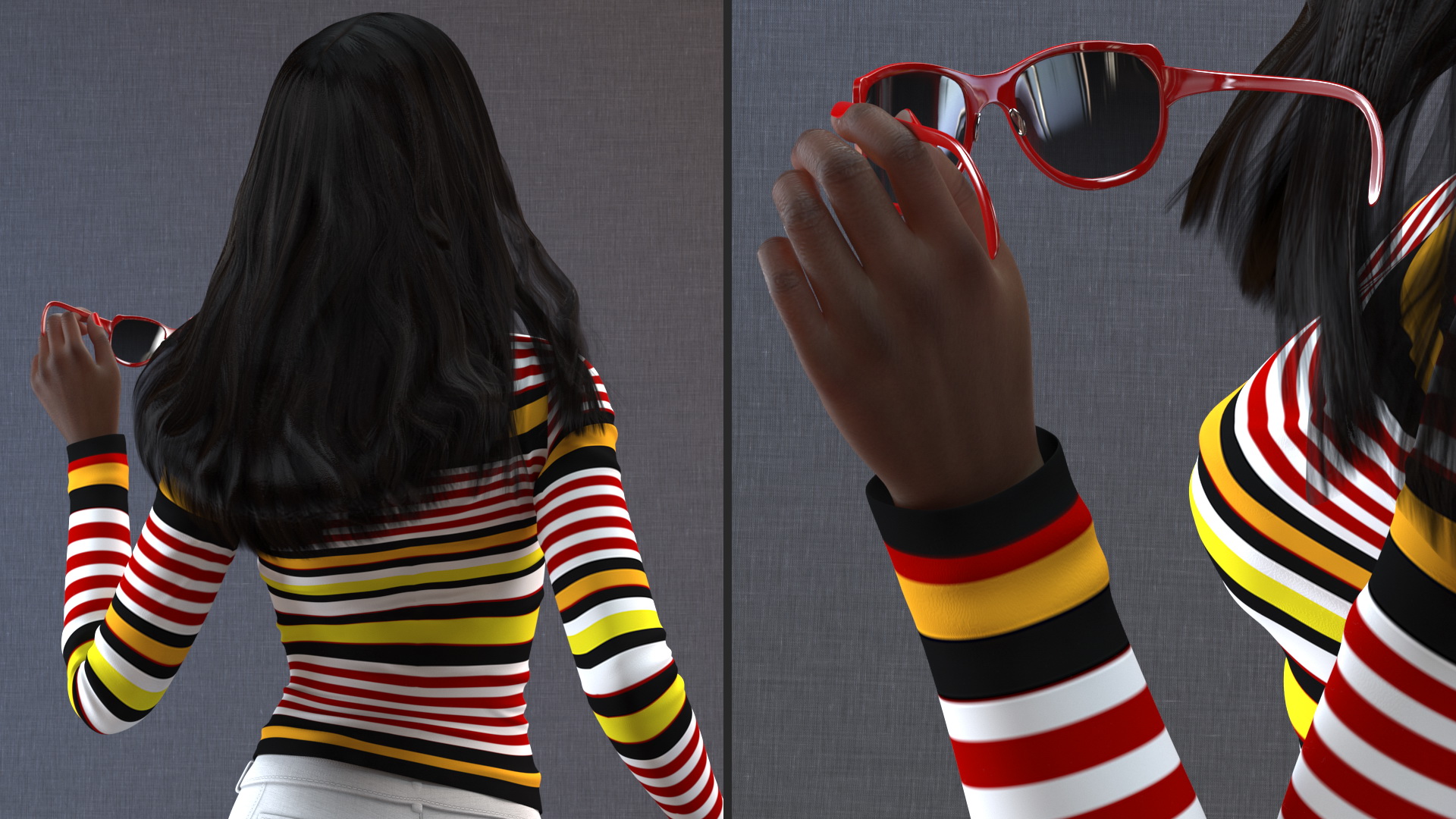 3D Fashionable Style Teenage Black Girl