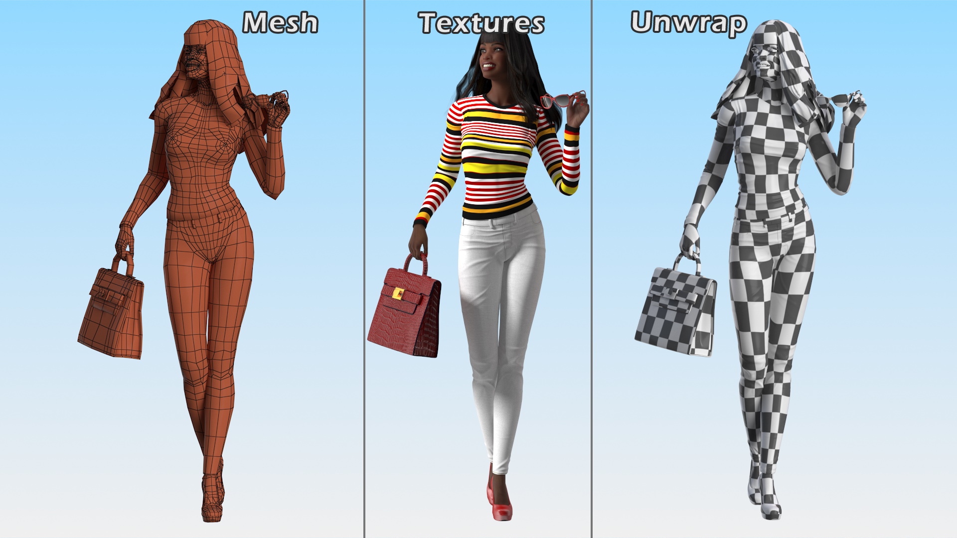 3D Fashionable Style Teenage Black Girl