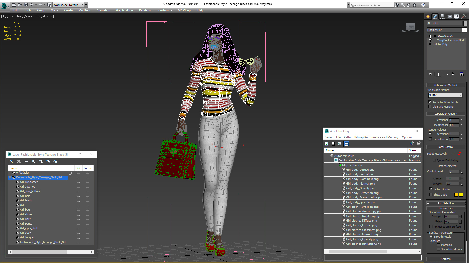 3D Fashionable Style Teenage Black Girl