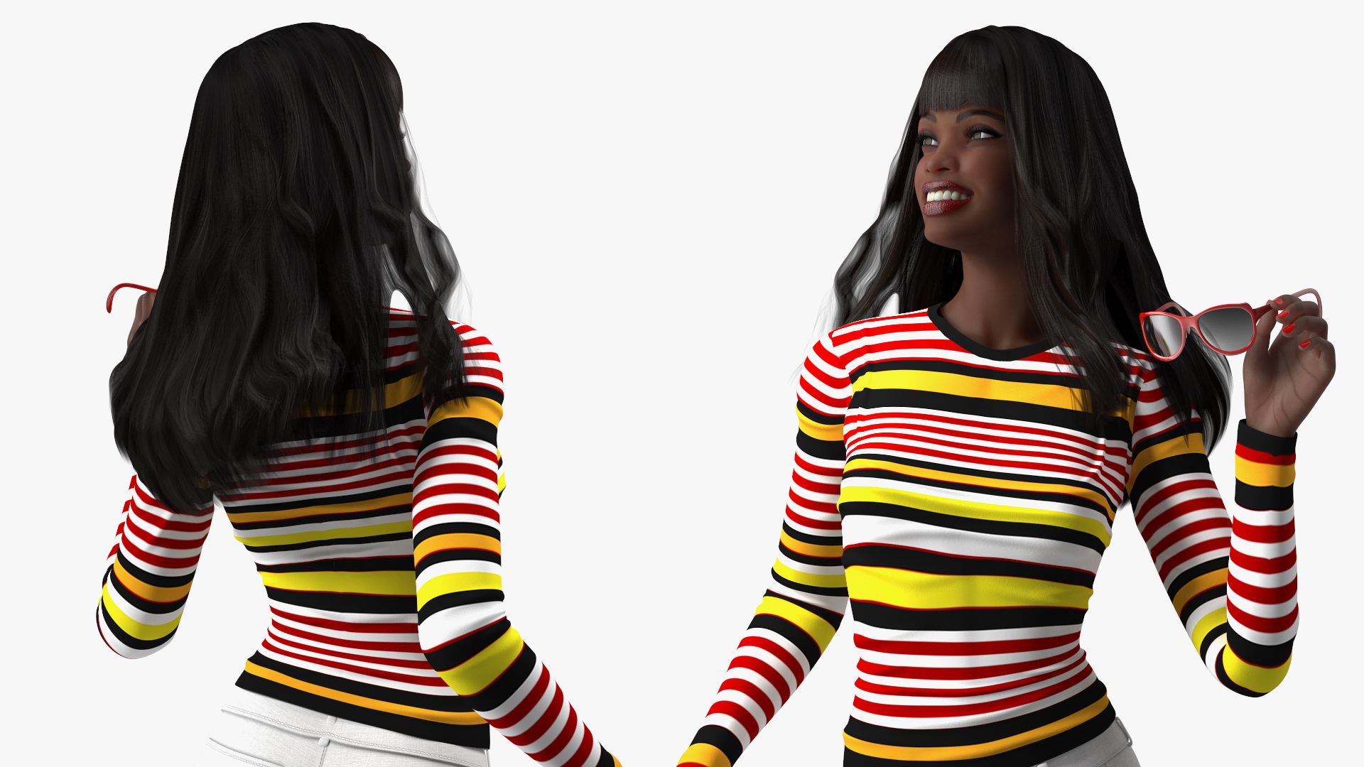 3D Fashionable Style Teenage Black Girl