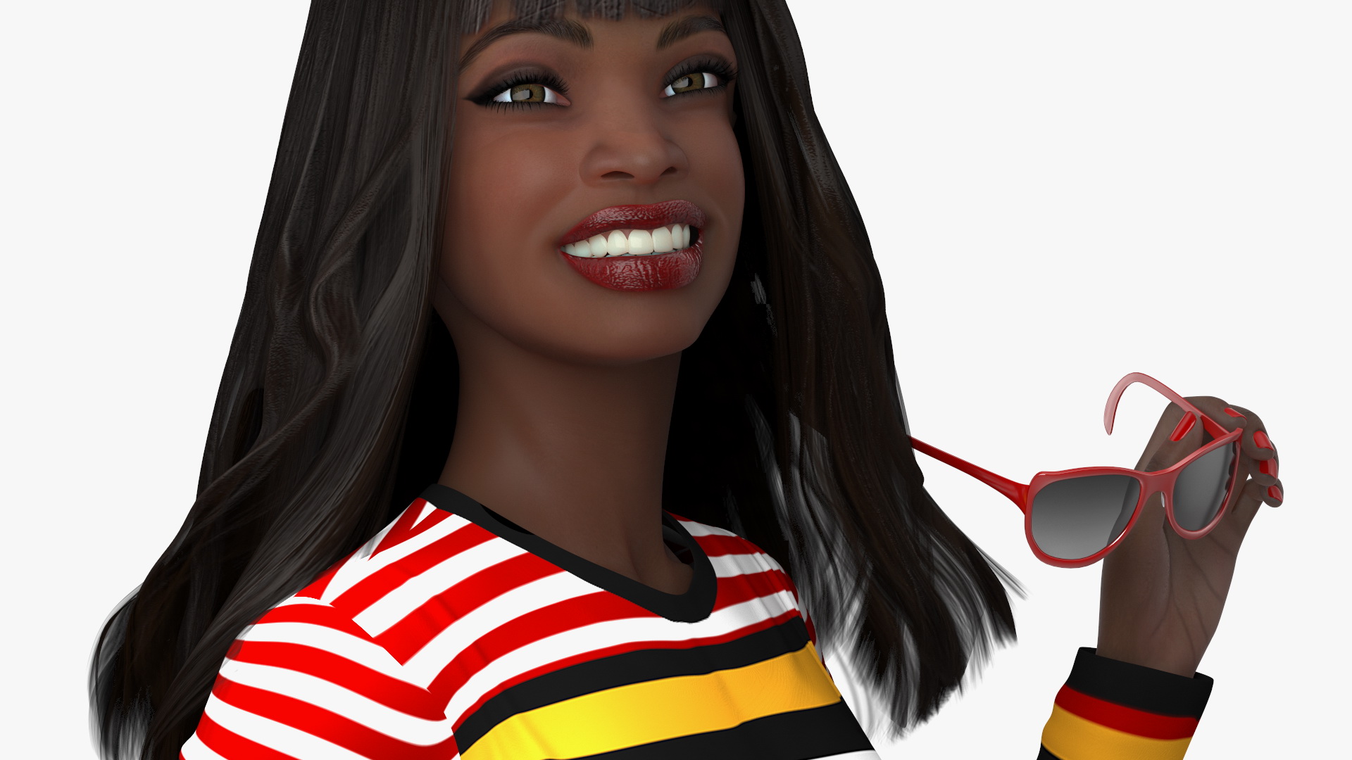 3D Fashionable Style Teenage Black Girl