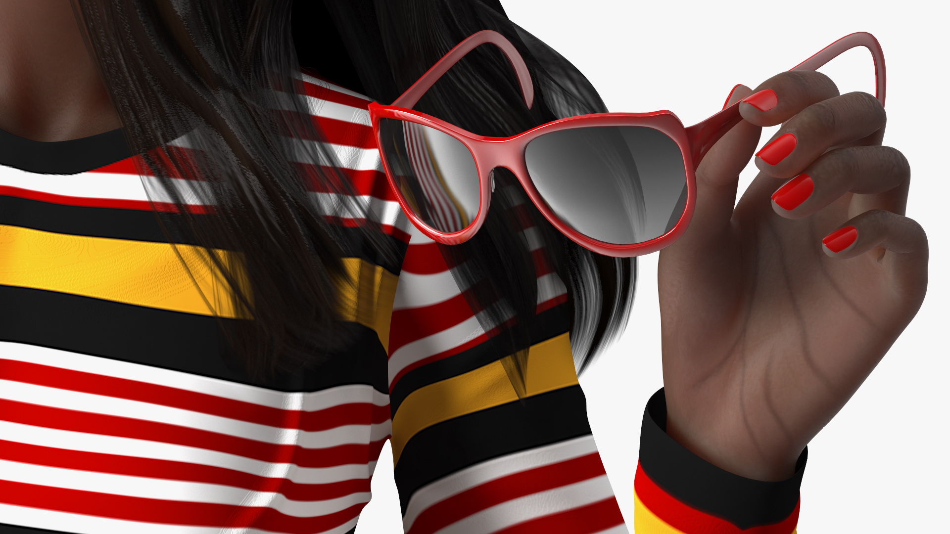 3D Fashionable Style Teenage Black Girl