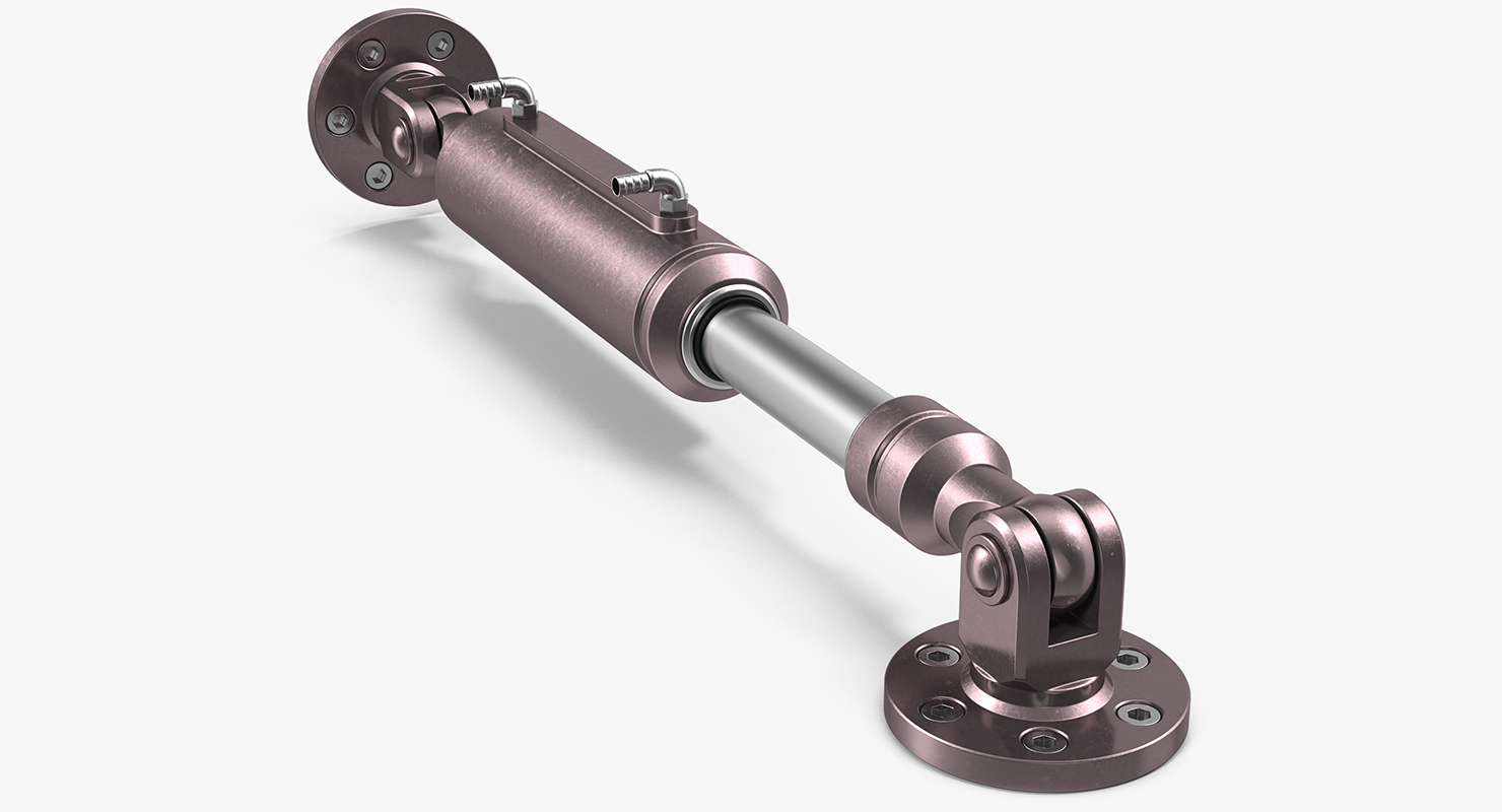 Anodized Hydraulic Cylinder 4 3D model
