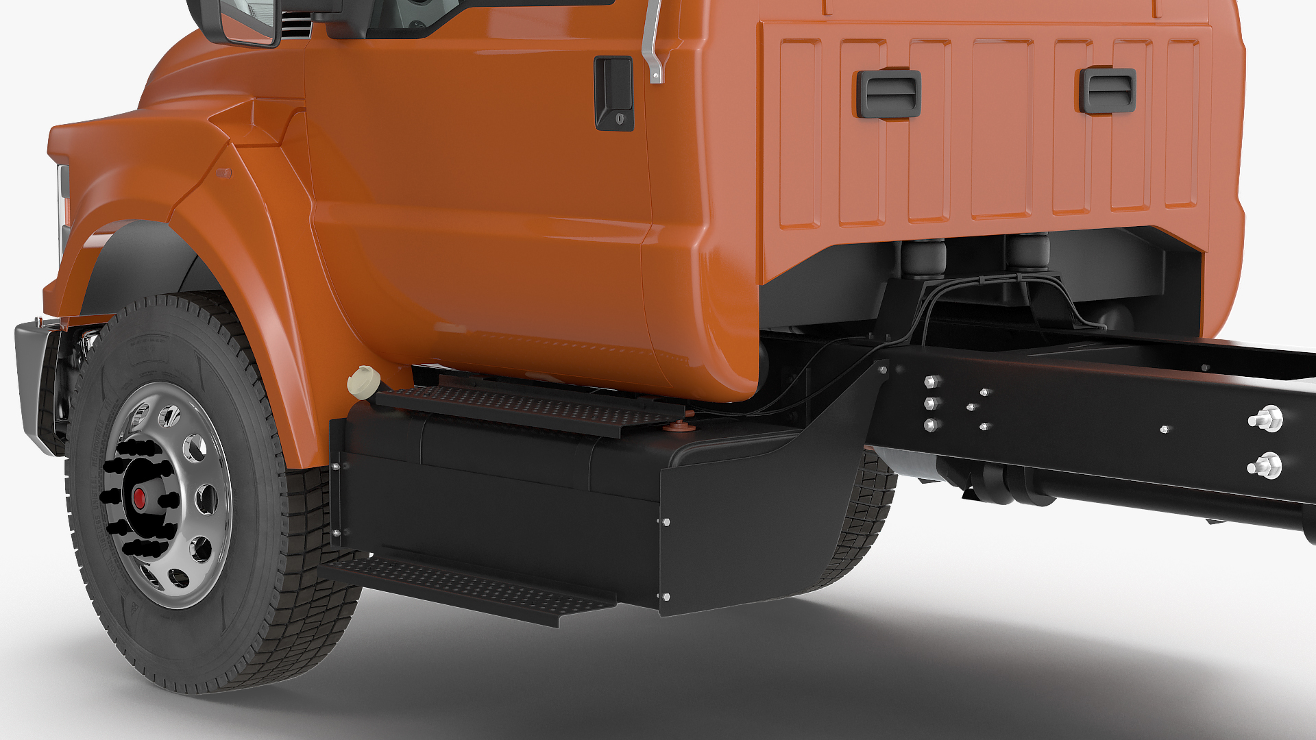 Crew Cab Chassis Truck Generic Rigged 3D