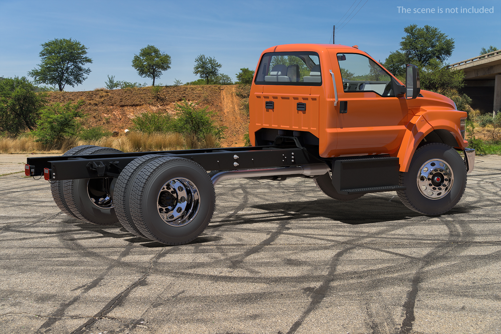 Crew Cab Chassis Truck Generic Rigged 3D