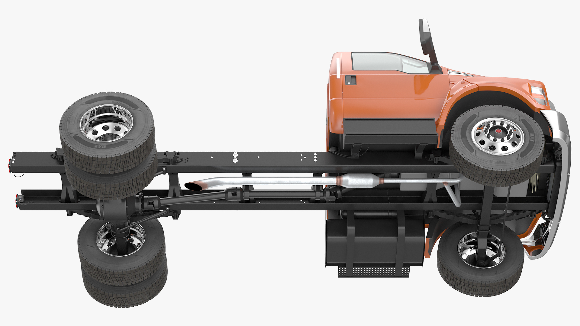 Crew Cab Chassis Truck Generic Rigged 3D
