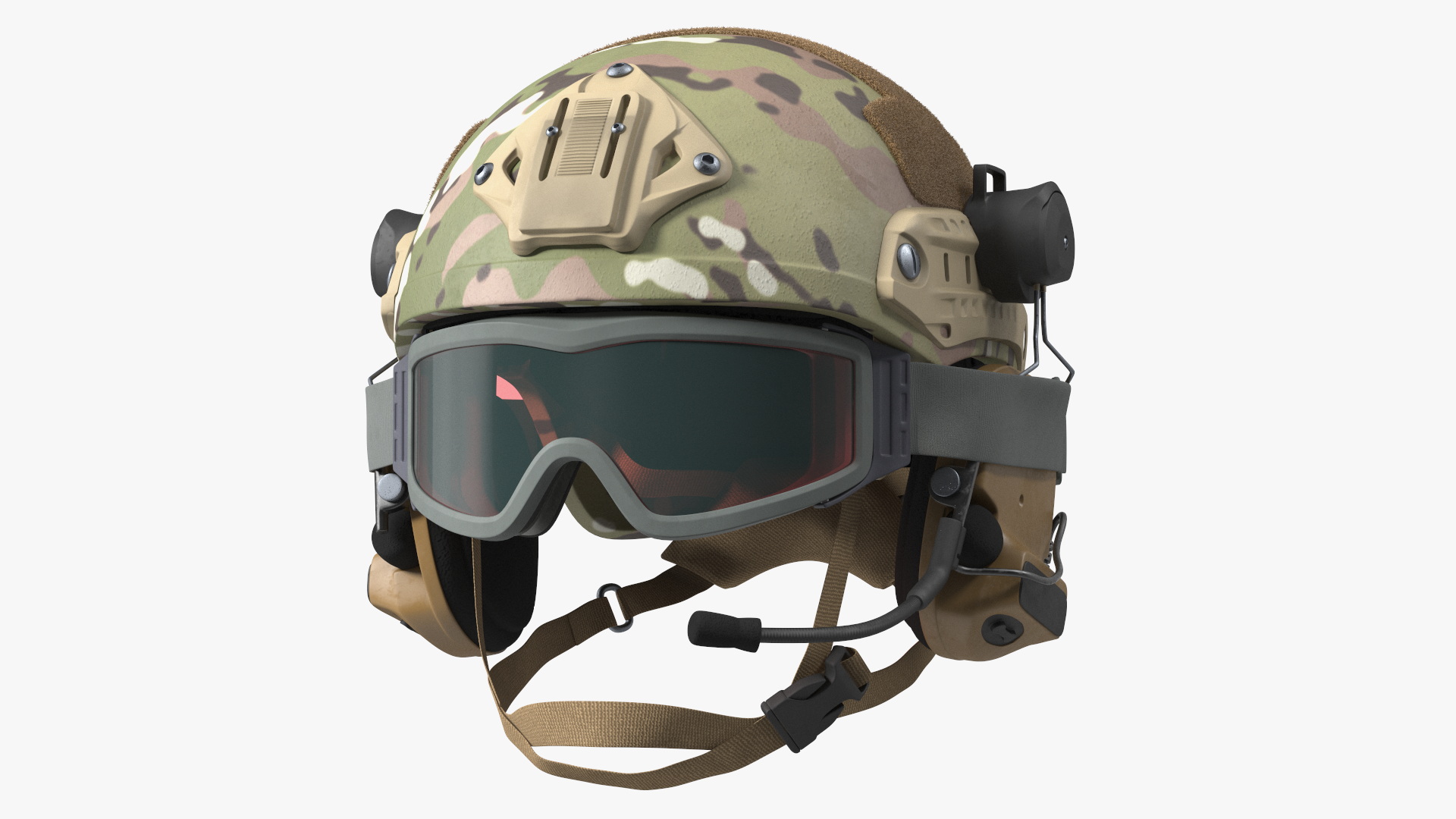 3D Equipped Military Soldier in Green Camo Walking Fur