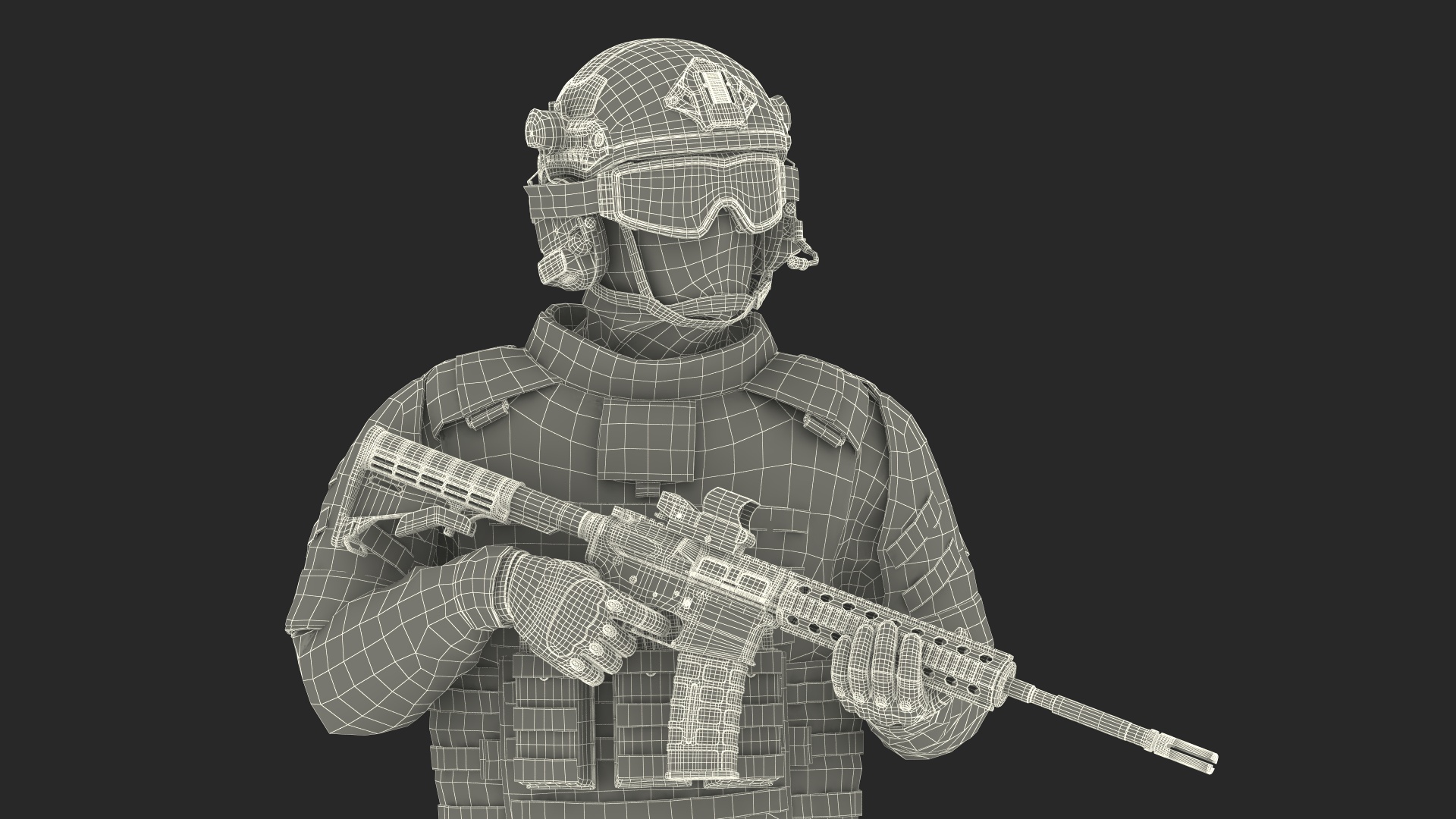 3D Equipped Military Soldier in Green Camo Walking Fur