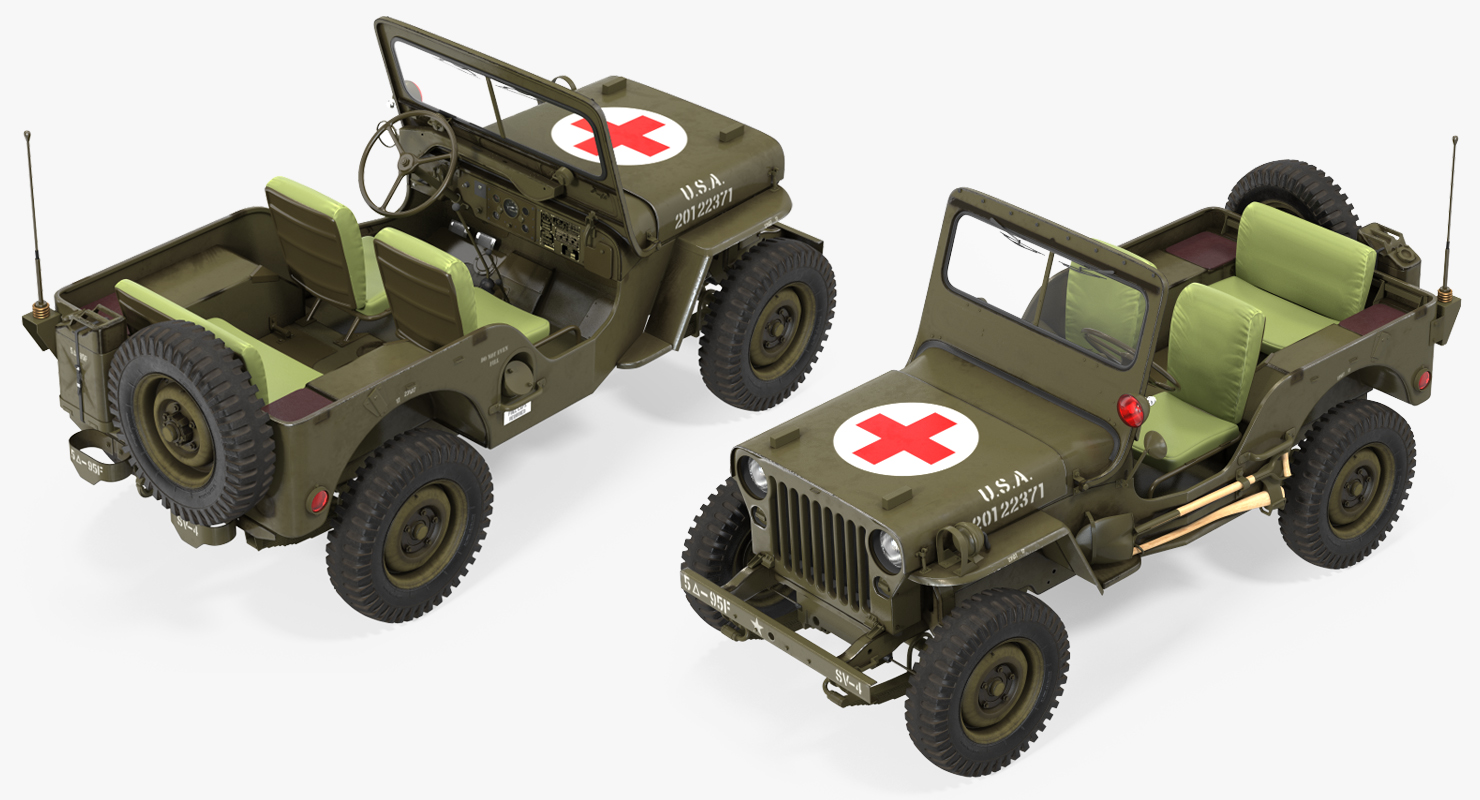 3D Jeep Willys 1944 Ambulance