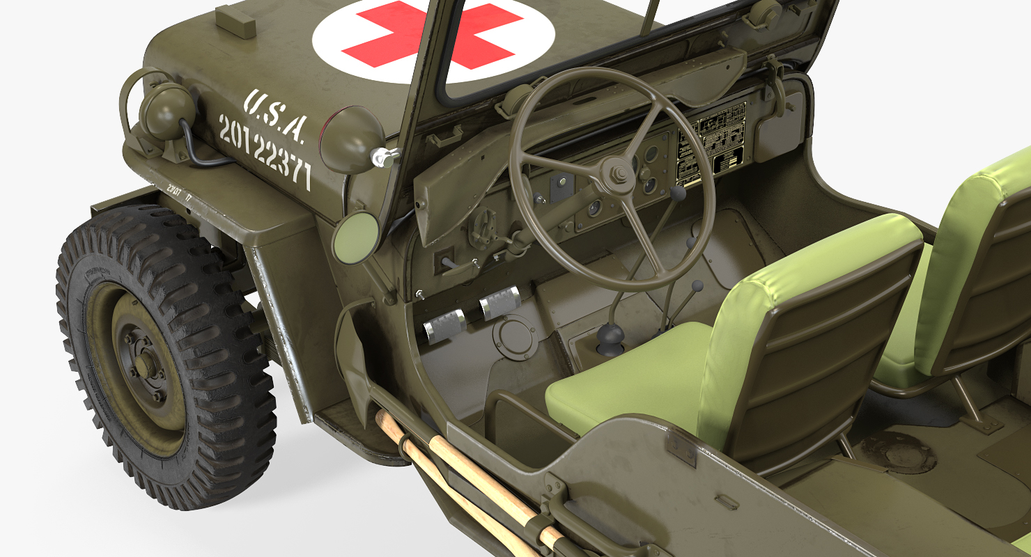 3D Jeep Willys 1944 Ambulance
