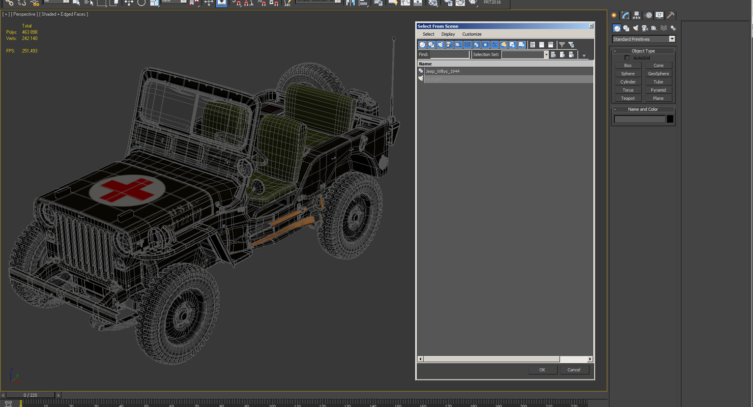 3D Jeep Willys 1944 Ambulance