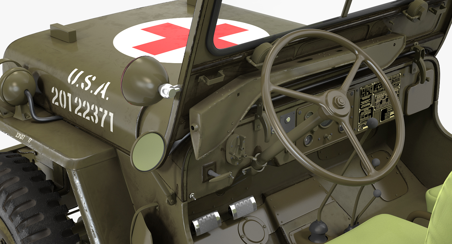 3D Jeep Willys 1944 Ambulance