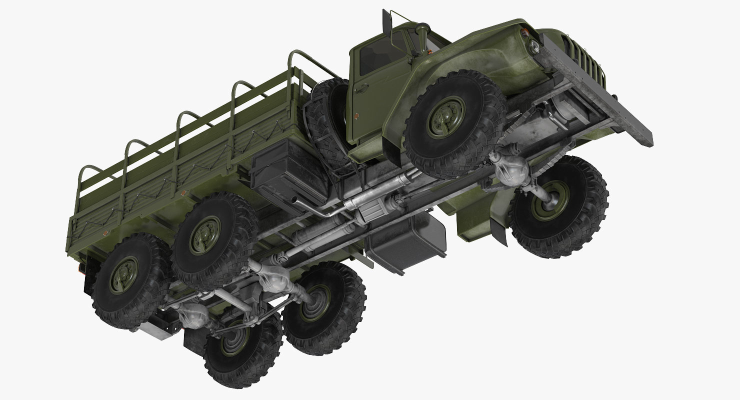 URAL 4320 Truck 6x6 Vehicle Rigged 3D model