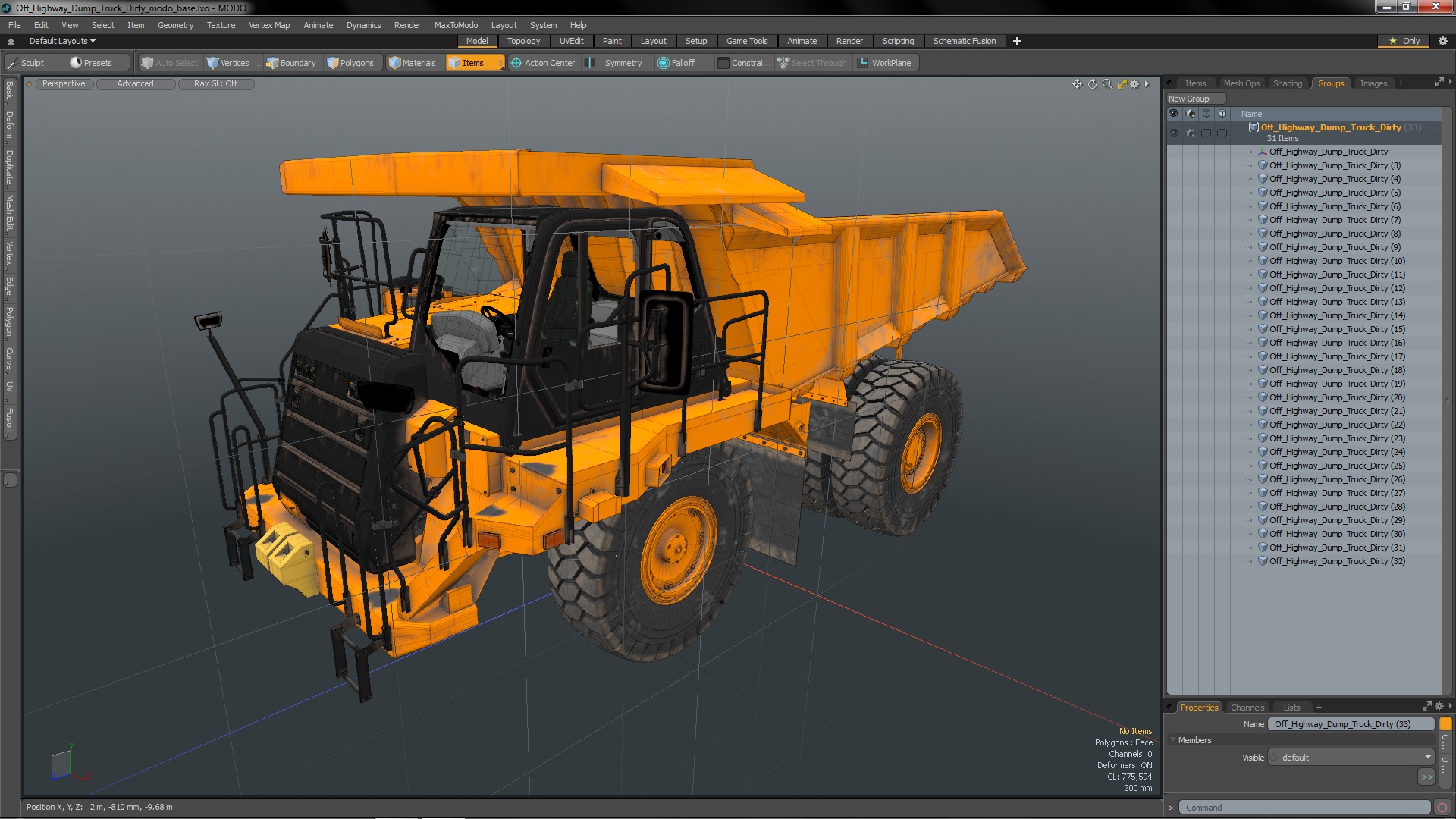 3D Off Highway Dump Truck Dirty model