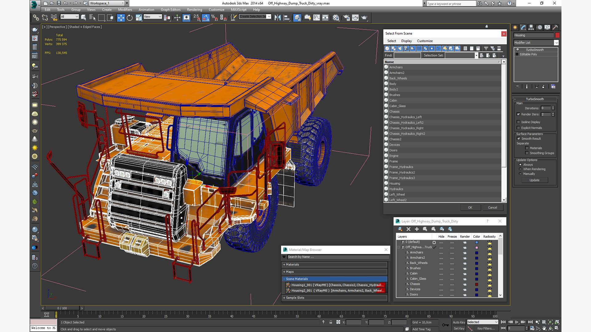 3D Off Highway Dump Truck Dirty model