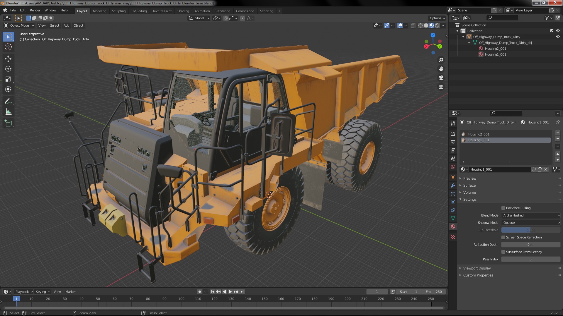 3D Off Highway Dump Truck Dirty model