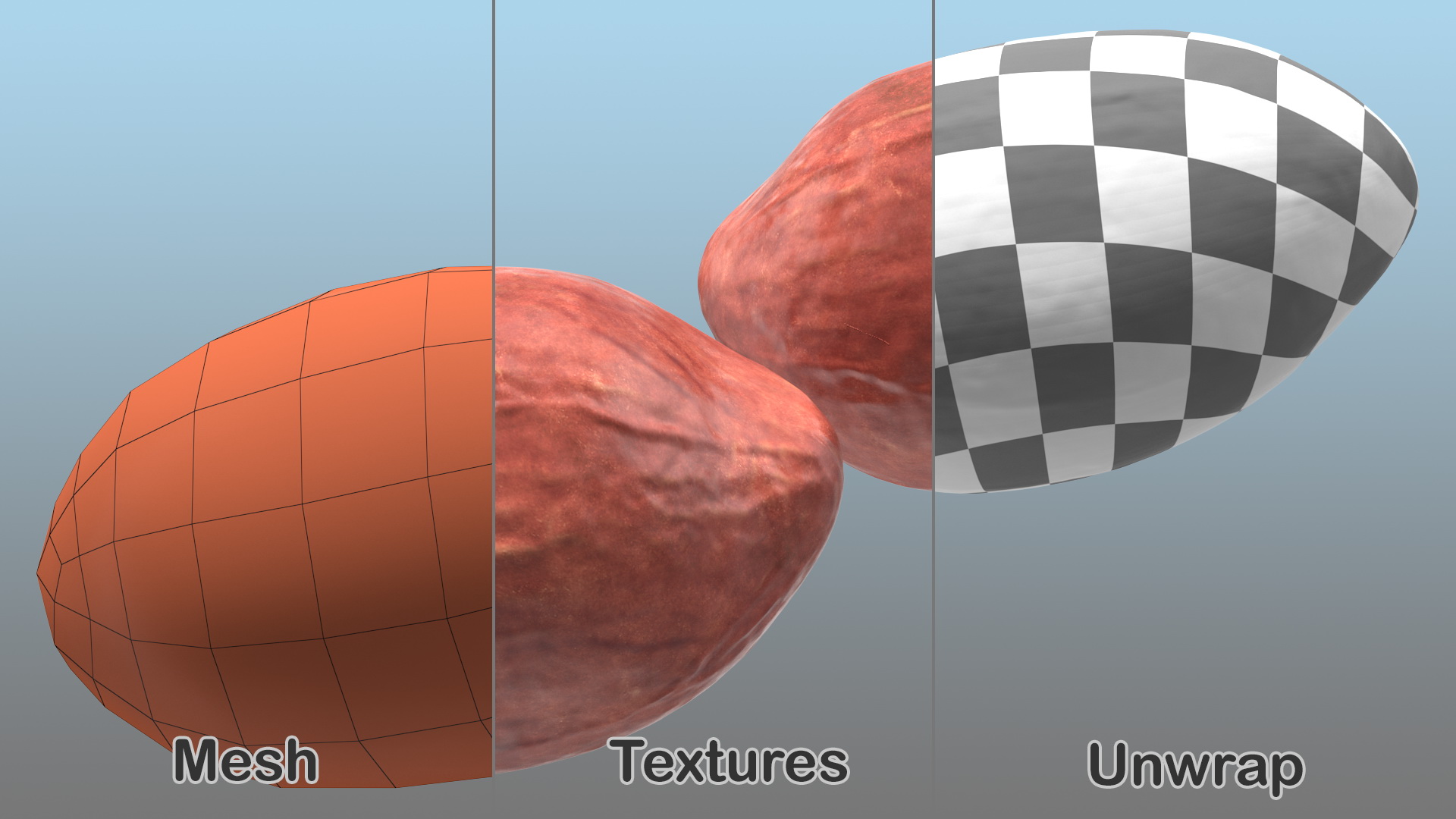 Peeled Peanuts 3D model