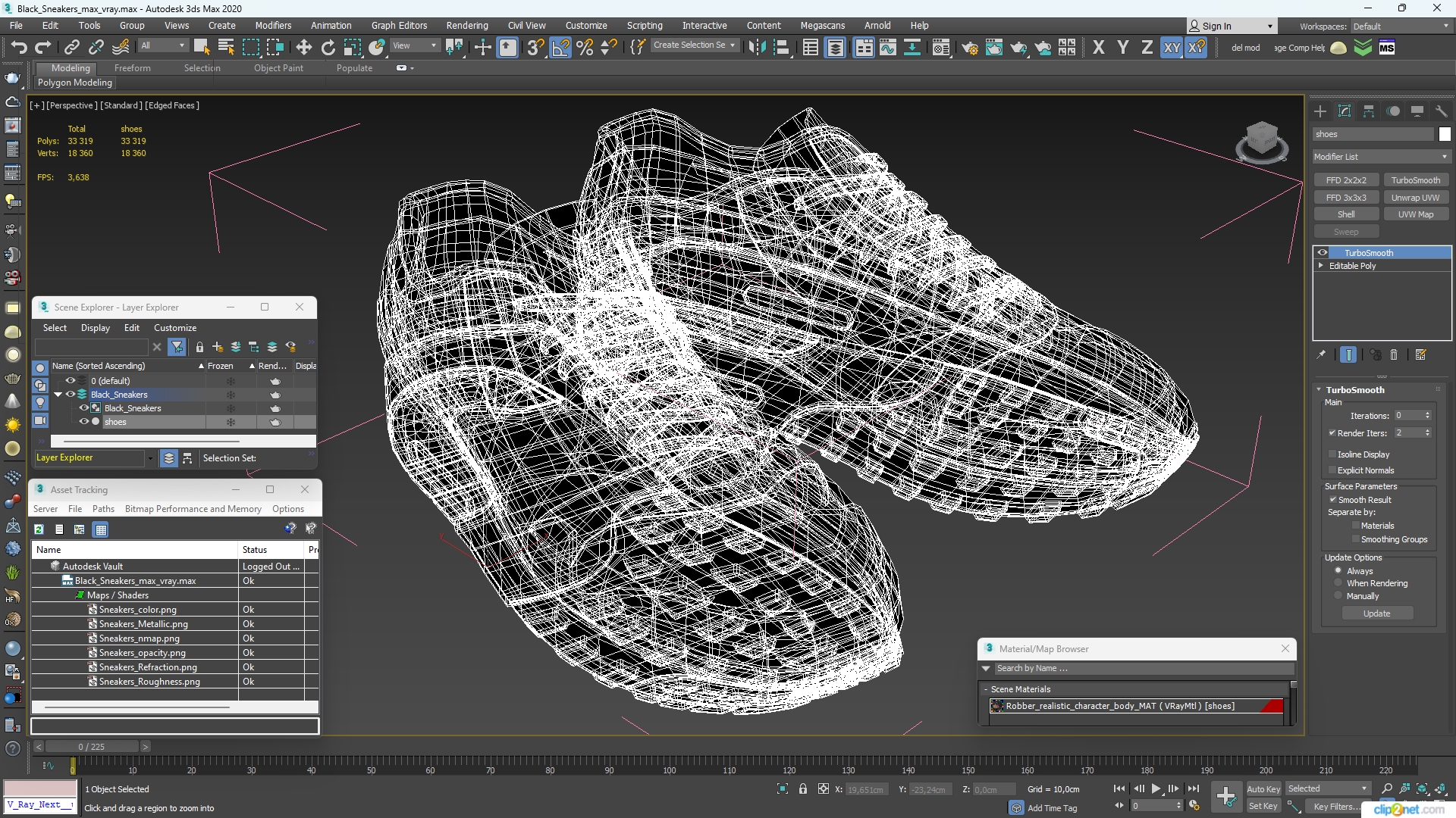 Black Sneakers 3D model