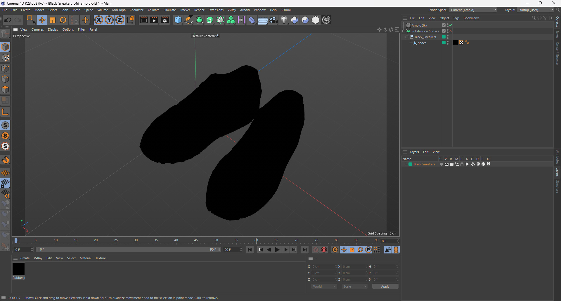 Black Sneakers 3D model