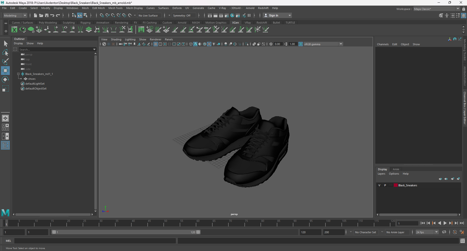 Black Sneakers 3D model