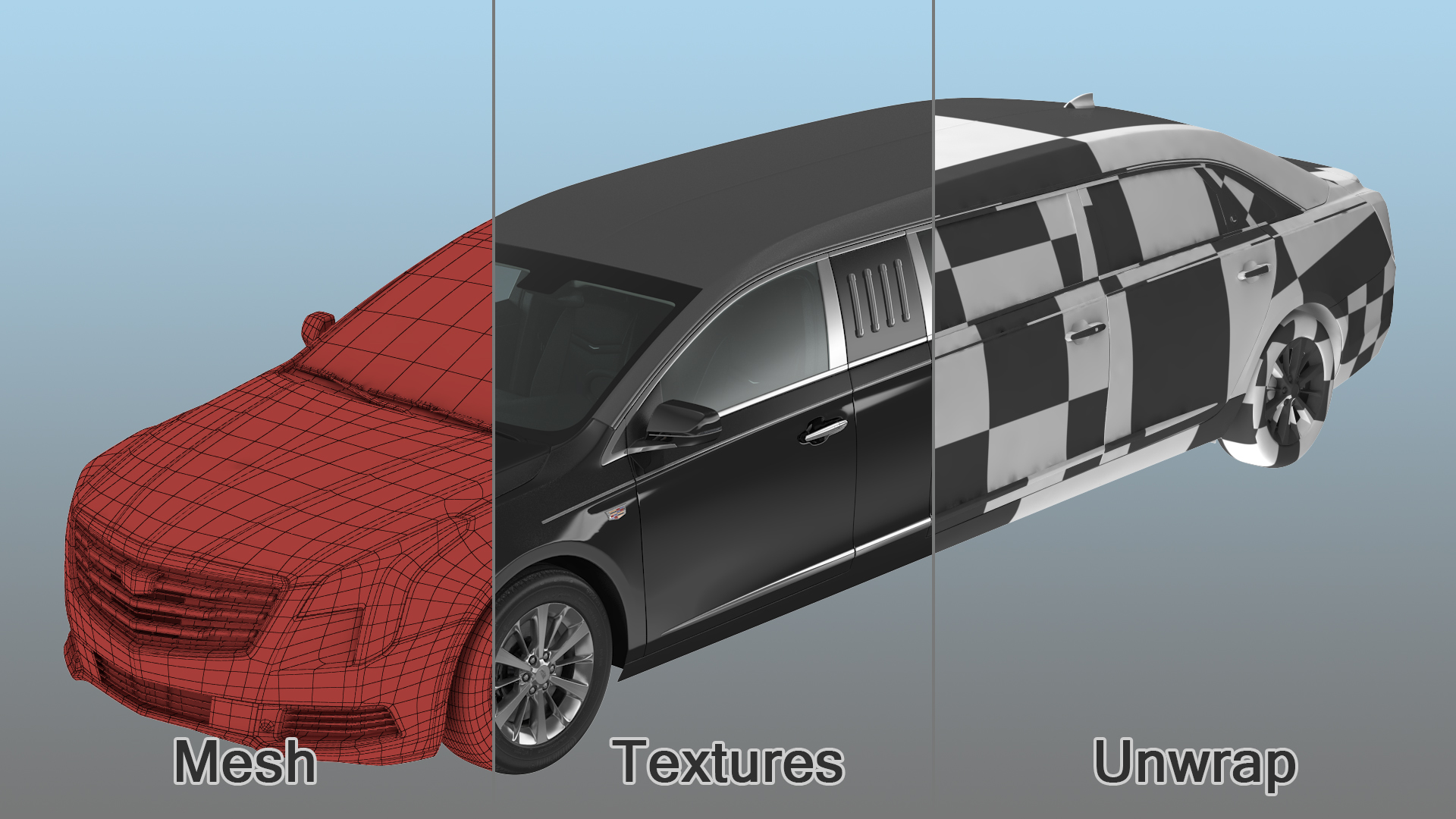 Cadillac SS 70 Stretch Limousine Rigged 3D model